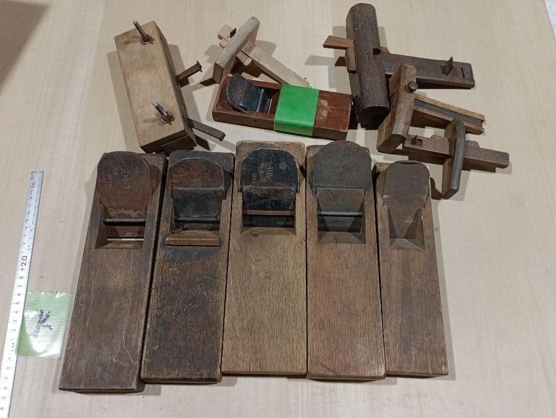Kanna Hand Plane Japanese Vintage carpenter tool set of 11 Japan #914