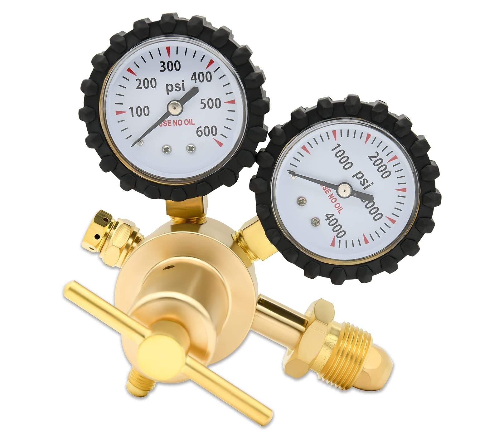 Nitrogen Regulator 0-600PSI CGA580 Inlet, 1/4-Inch 1 x 2 x 1 inches, Brass