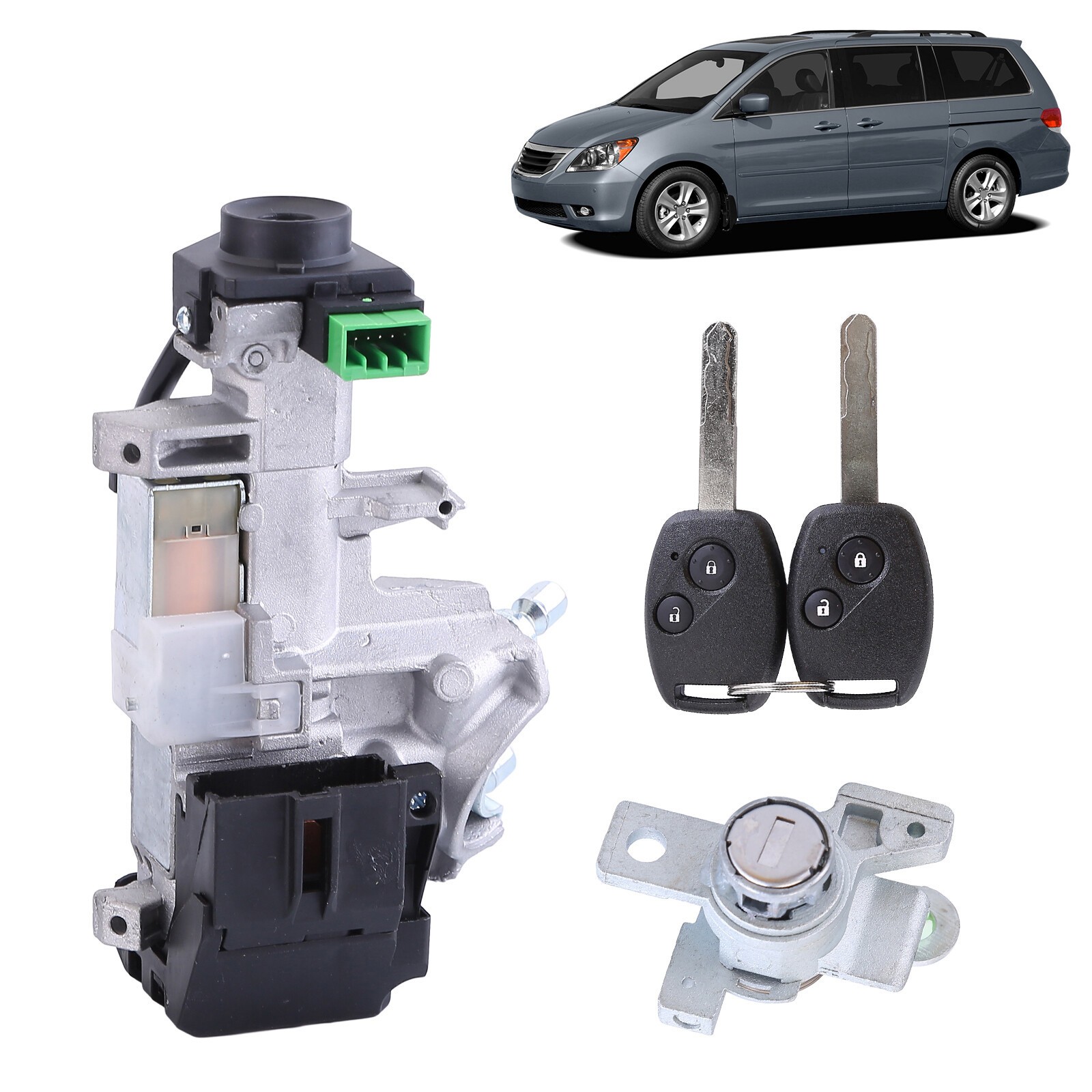2 Keys Ignition & Door Lock Cylinder Switch Assembly Set For 2005-2010 Odyssey