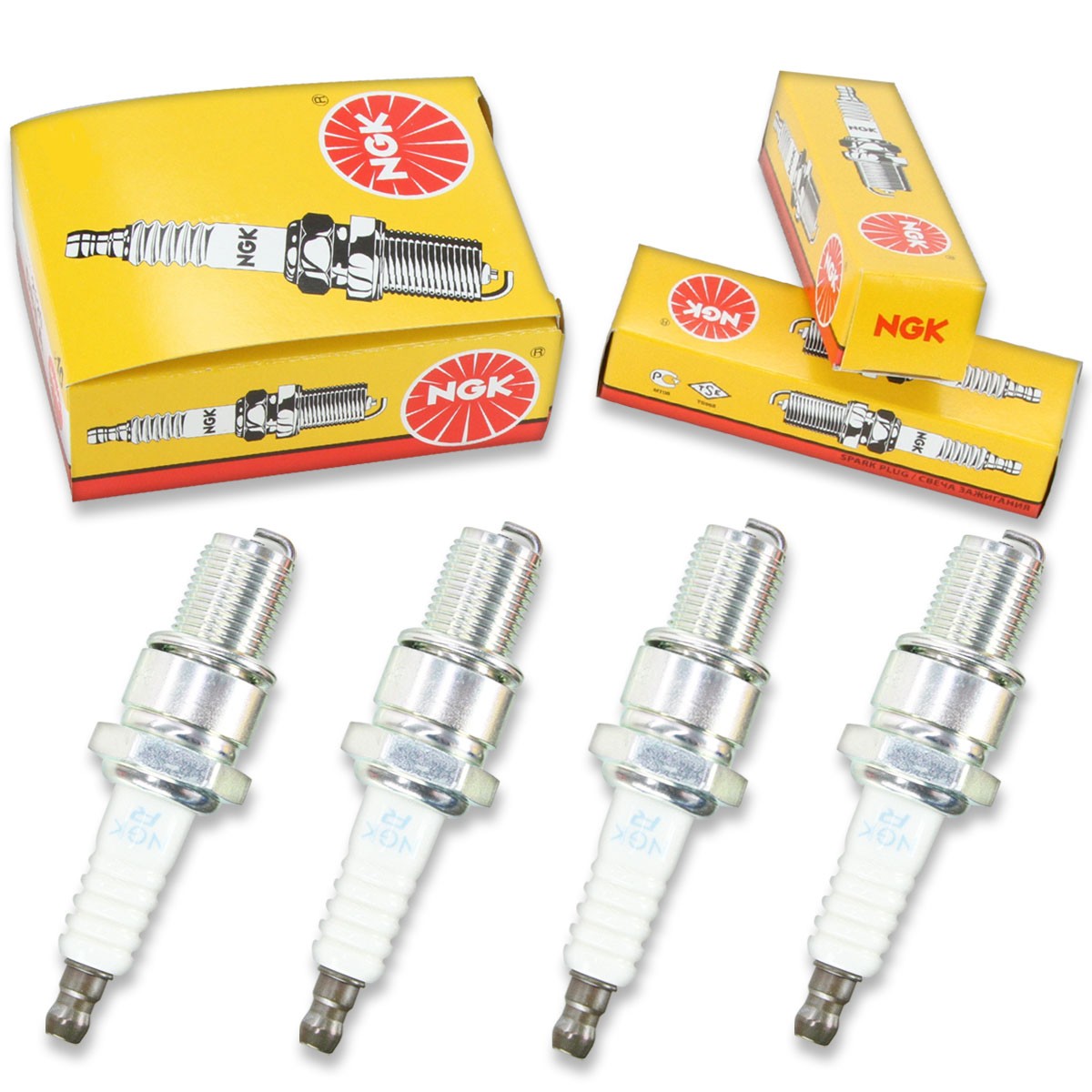 4pcs 78-80 Ski-Doo Elite NGK Standard Spark Plugs Kit Set Engine hj