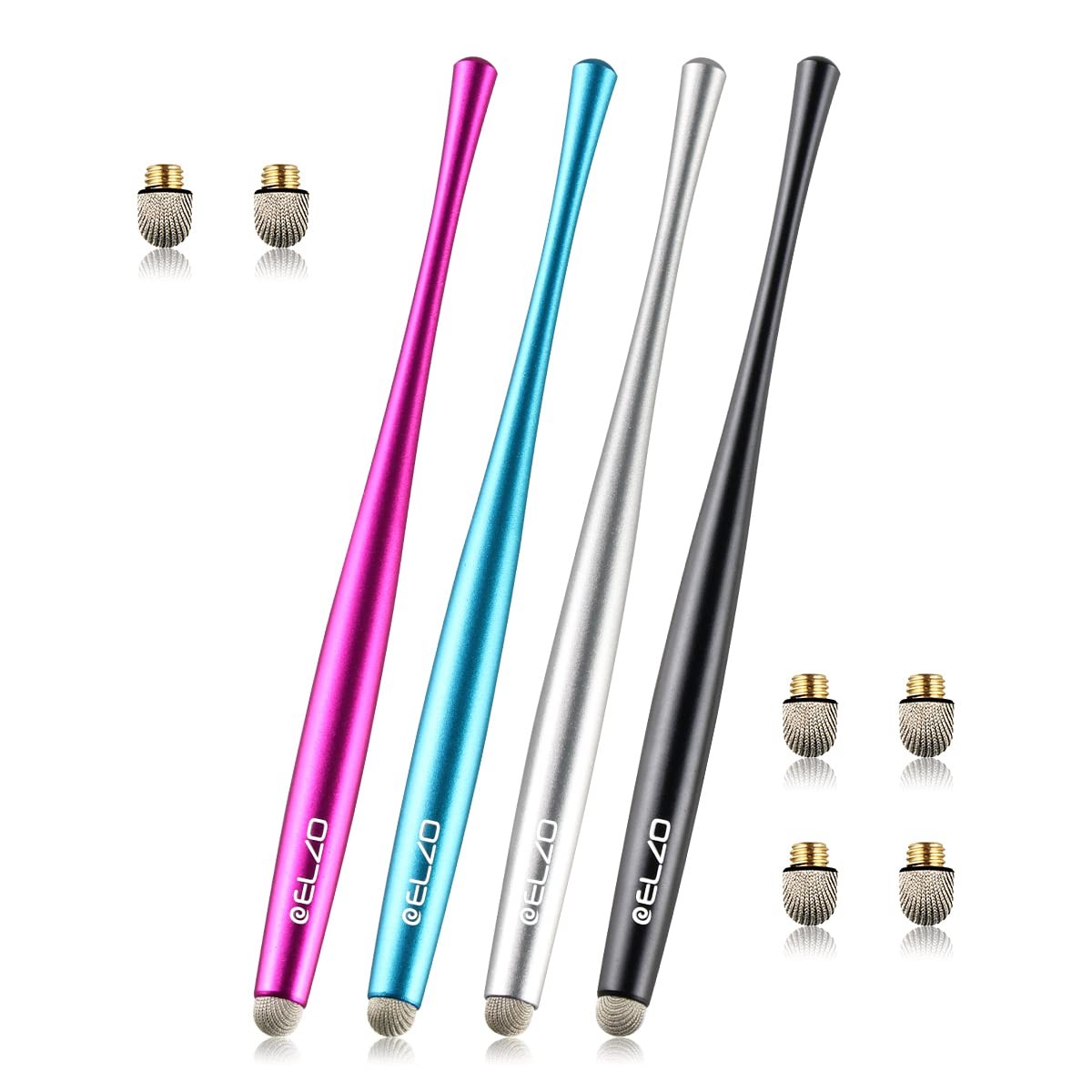 Elzo Capacitive Stylus Pens Standard, Black, Silver, Rose red, Light Blue
