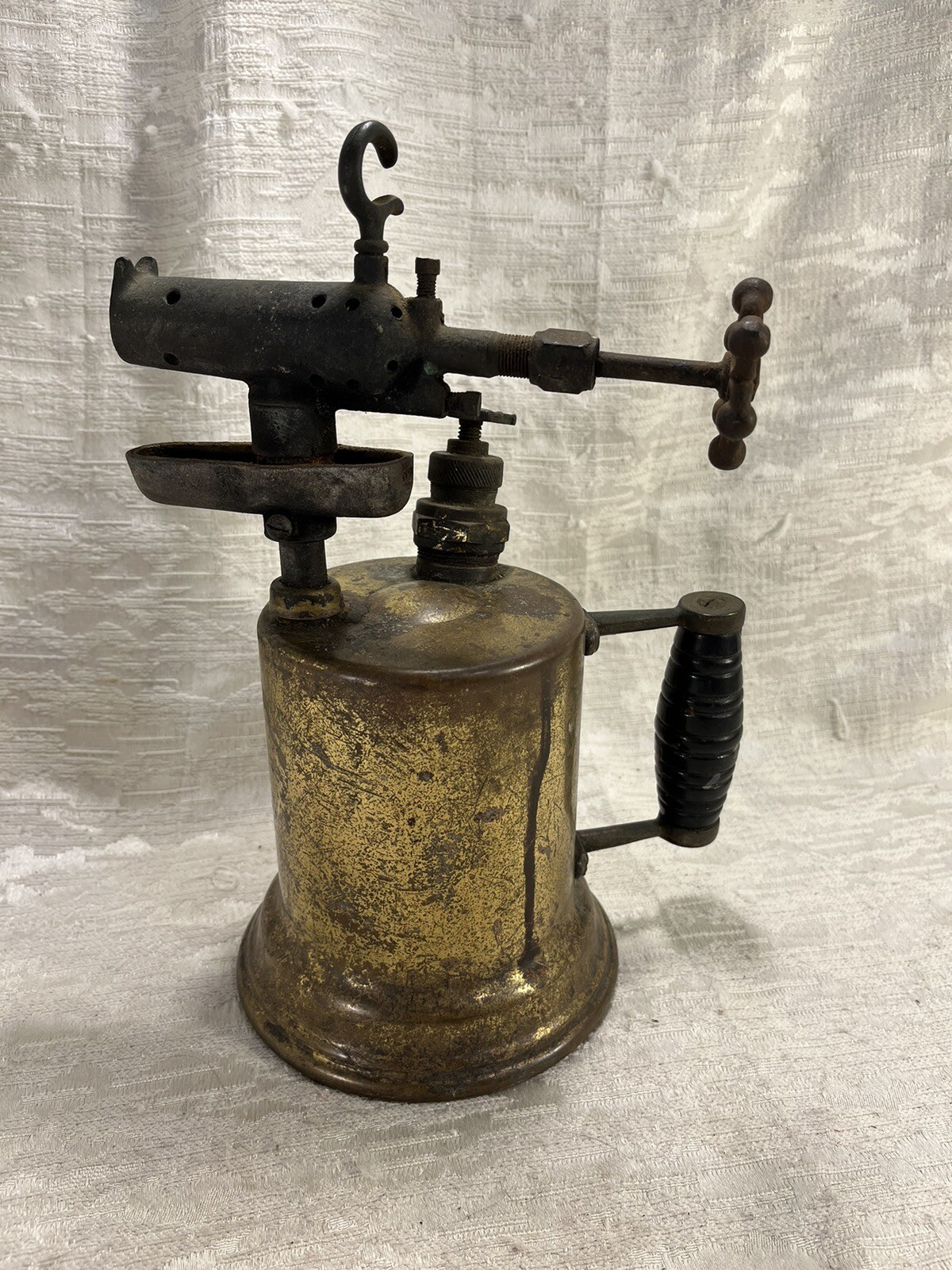 Vintage Antique Brass Blow Torch Display or Repair. -- 6393