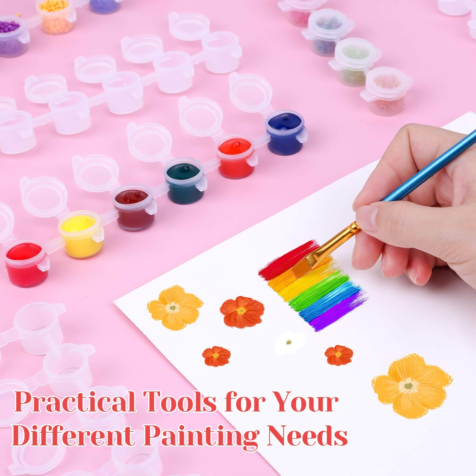240piece Empty Paint Pot 40 Strips Acrylic Mini Paint Container Strip Storage Wi