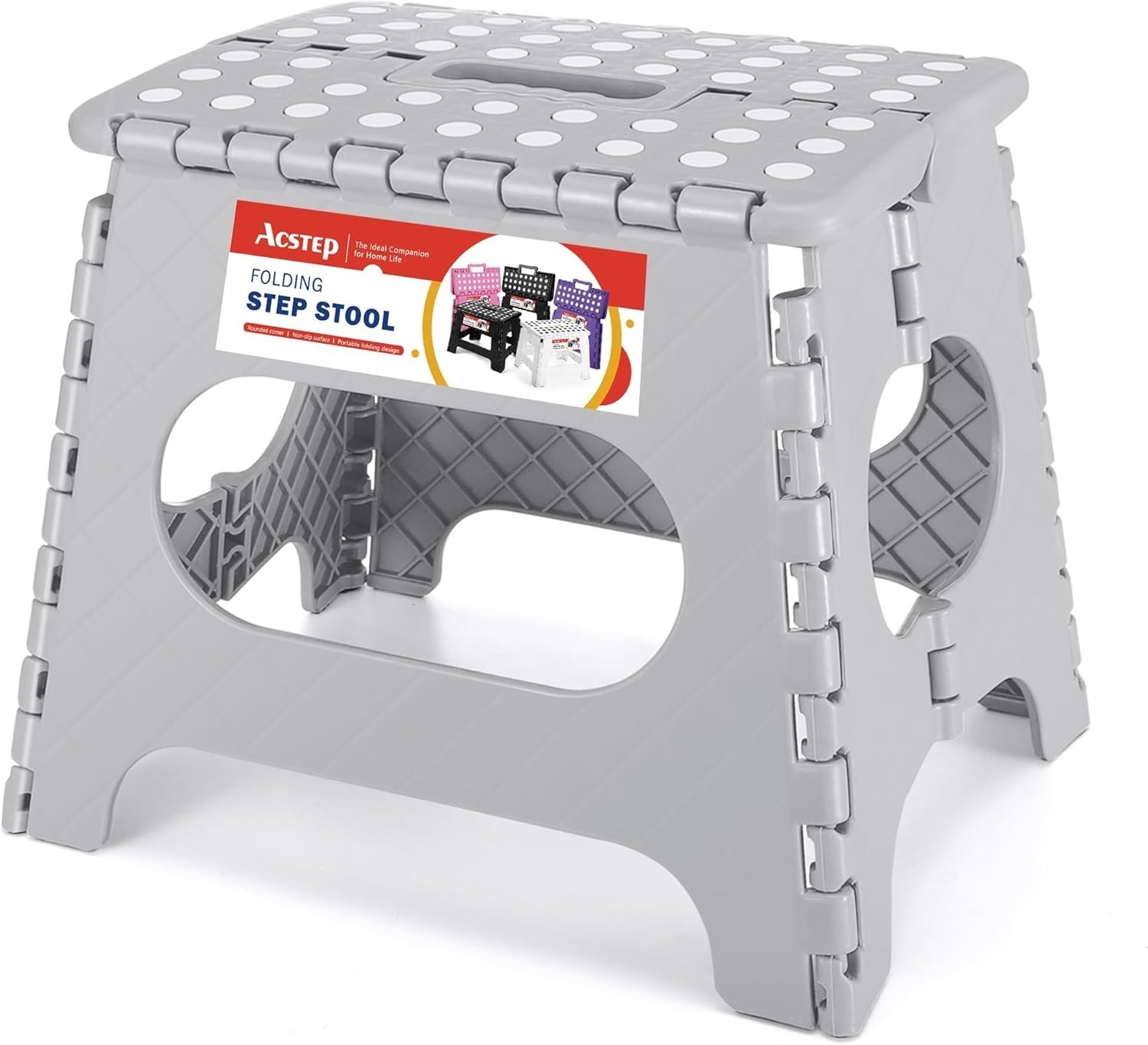 Folding Step Stool 11 Inch Plastic Foldable Step Stool Kids & Adults Non Slip