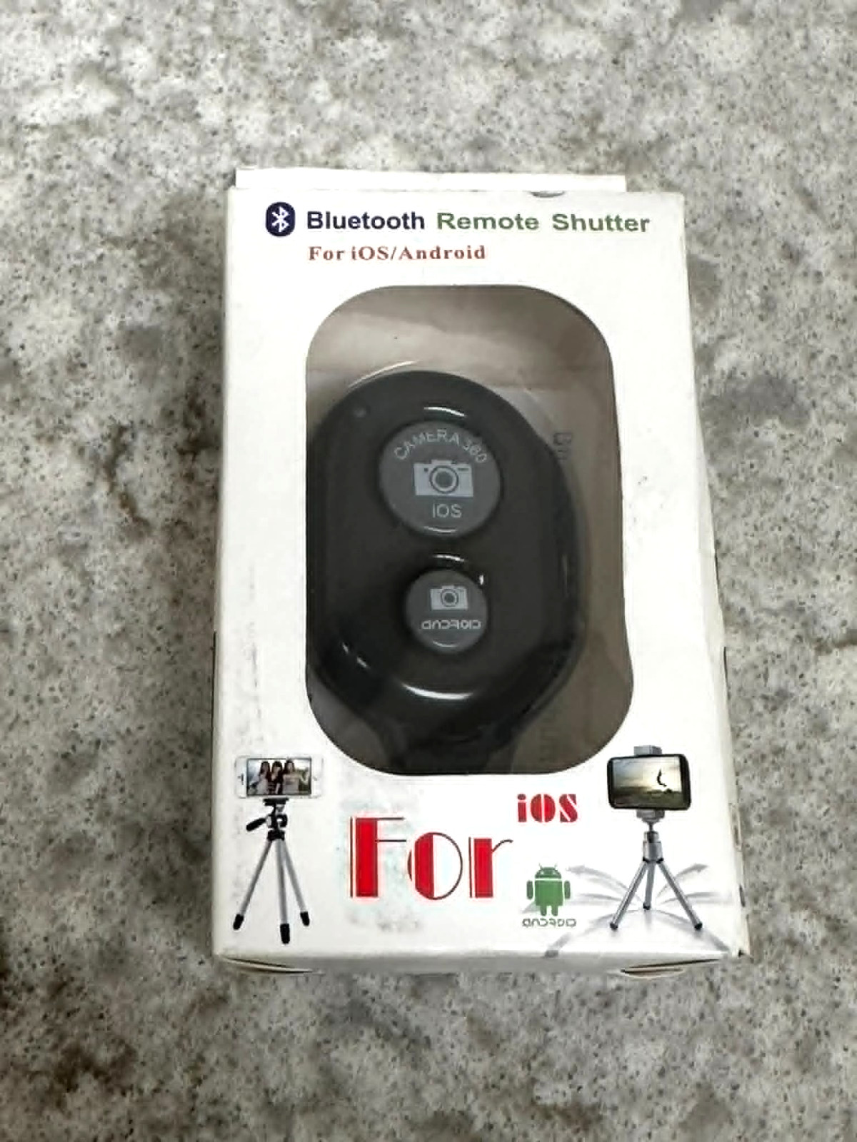 Bluetooth Remote Shutter for iPhone & Android Cameras, w/ Lanyard, Open Box