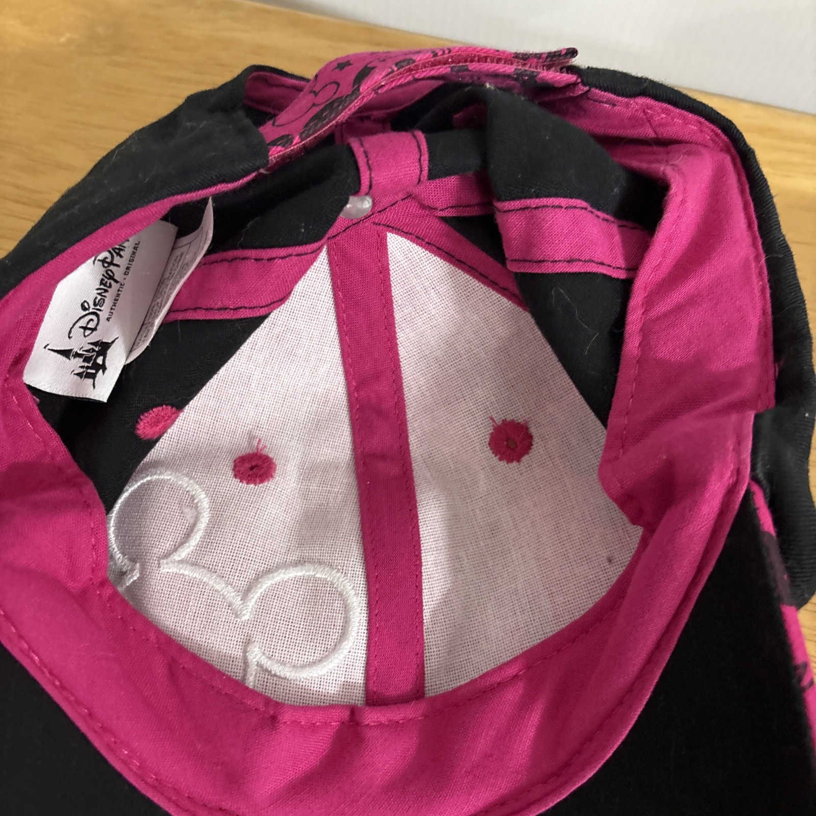 Disney Mickey Mouse Pink Baseball Hat Cap Adjustable Rhinestones Youth Cap