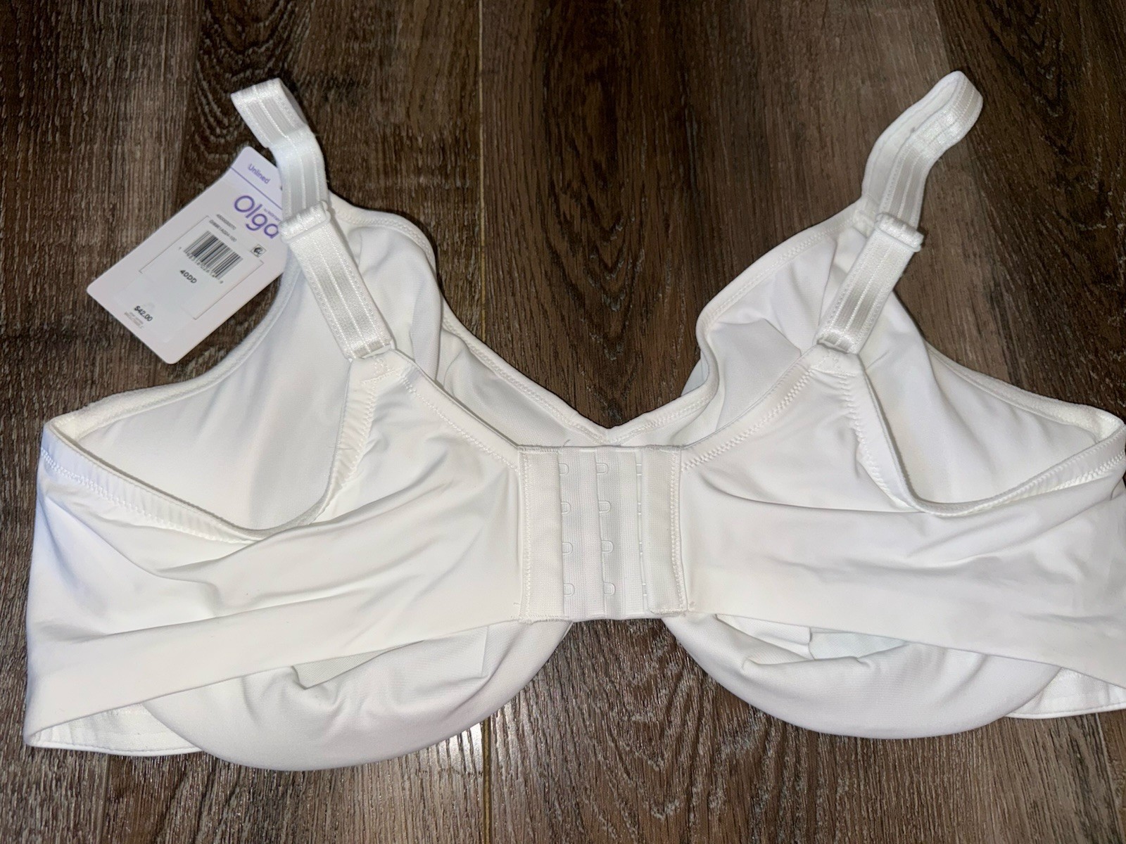 Olga ~ Women's Bra Minimizer Cloud-9 Underwire Unlined White By Warner's ~ 42DD