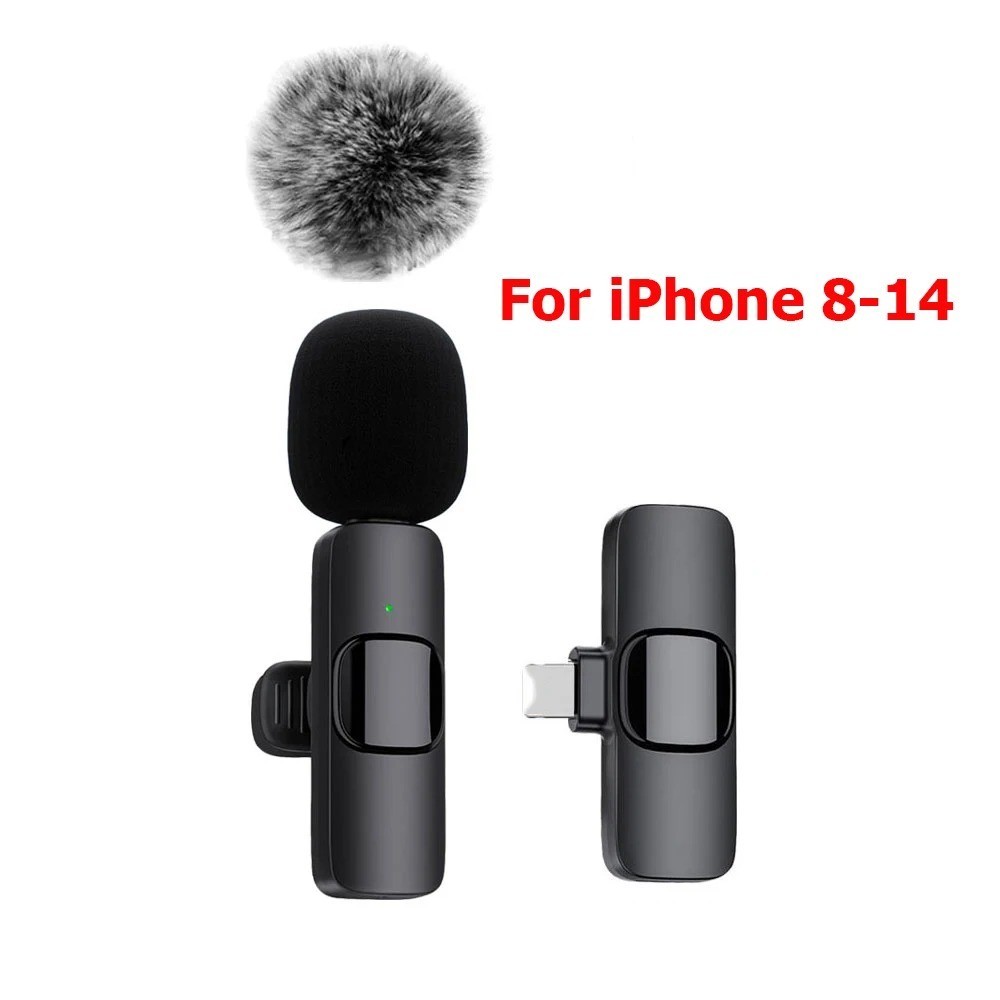 Lavalier Microphone Wireless Audio Video Recording Mini Mic For Android/iPhone