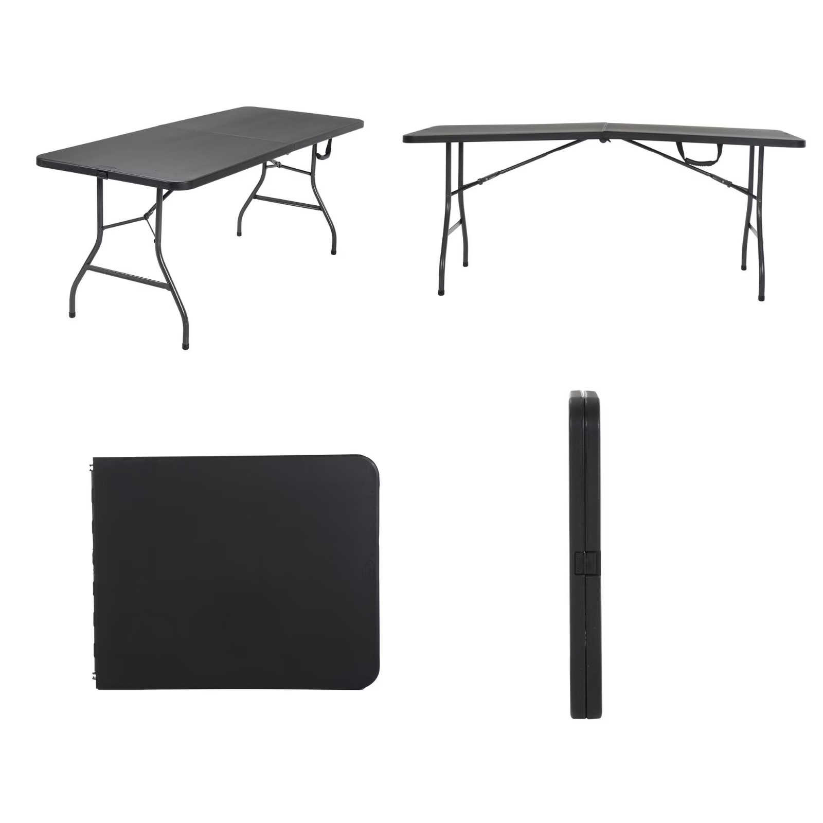 Cosco Heavy-Duty 6 Foot Premium Folding Table, Black