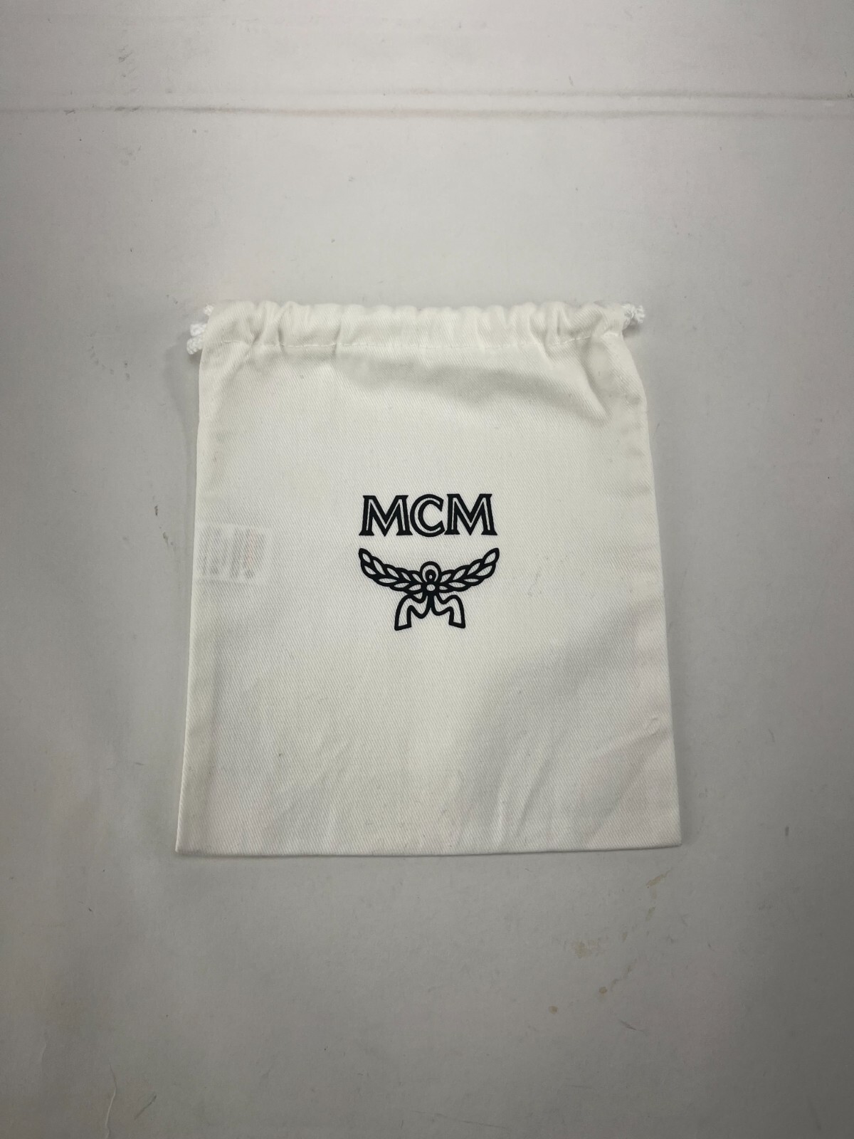 MCM Small Dust Bag 7.5" x 6.5" White Drawstring Top Closure