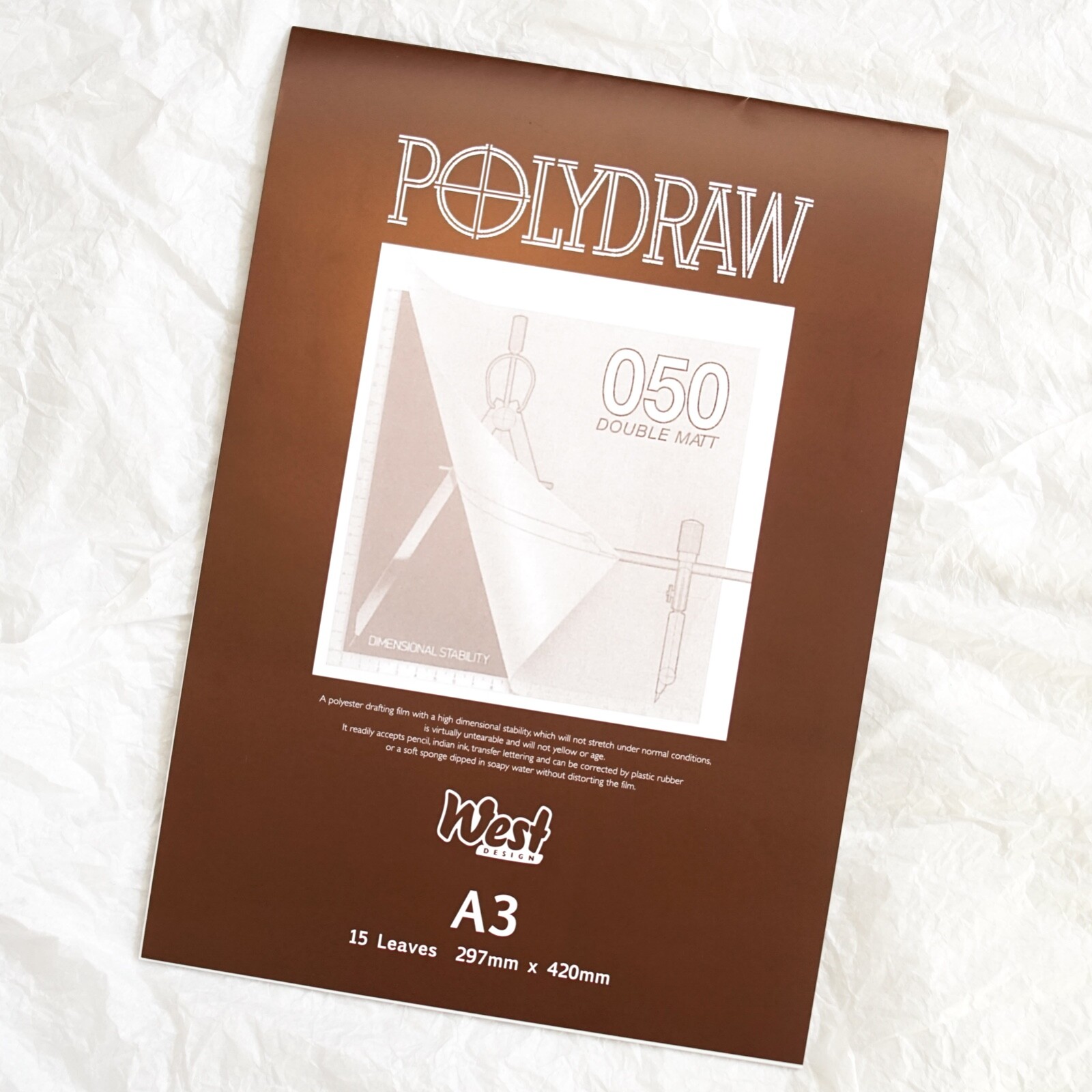 Polydraw Drafting Film A3 Double Matt Polyester Pad 15 Sheets Technical Drawing
