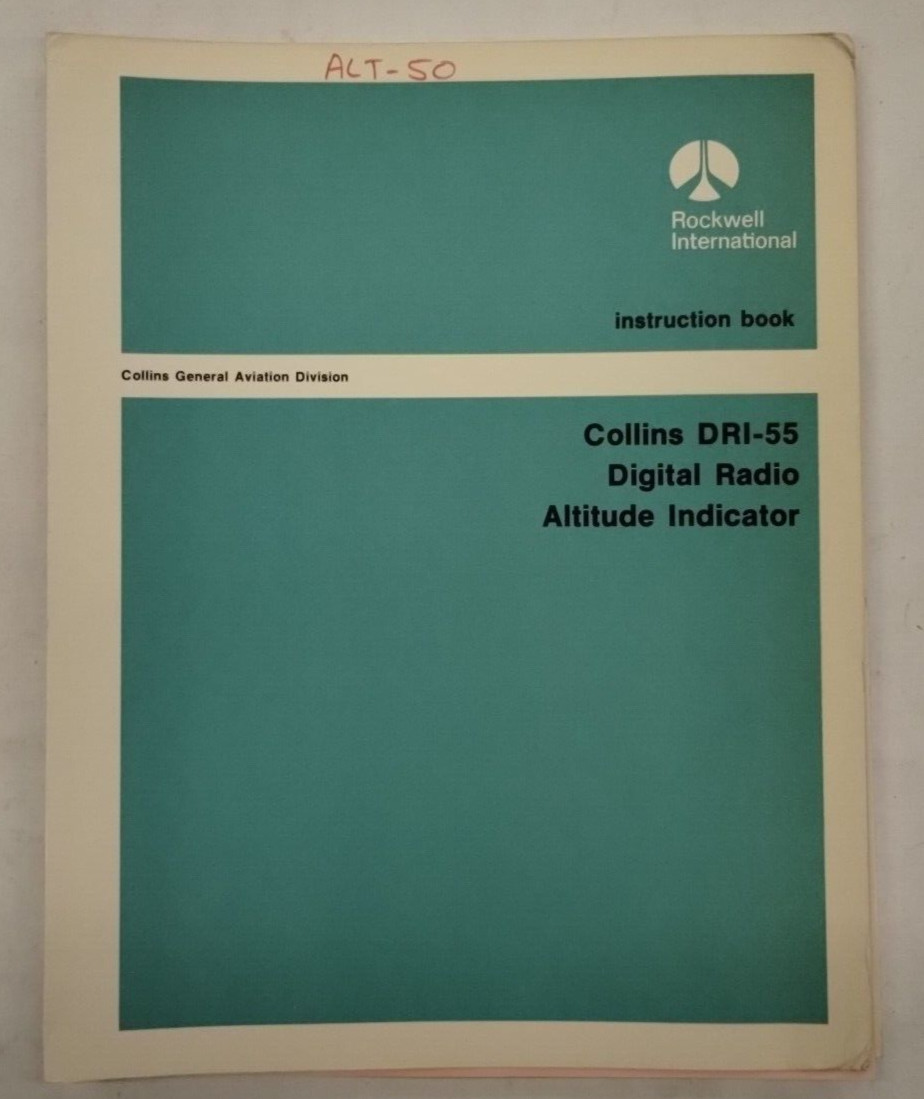 Collins DRI-55 Digital Radio Altitude Indicator Instruction Book-Original