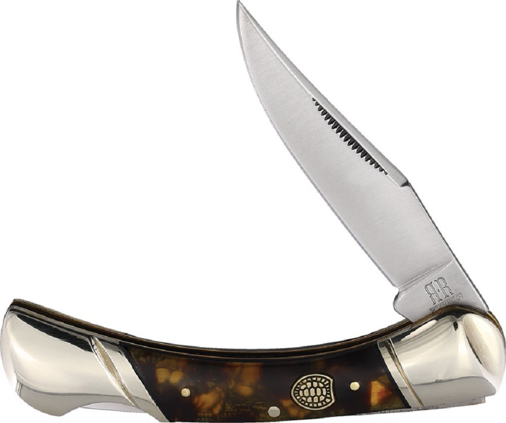 Rough Ryder 3-1/2" Lockback Pocket Knife - Imitation Tortoise Shell Handles NEW