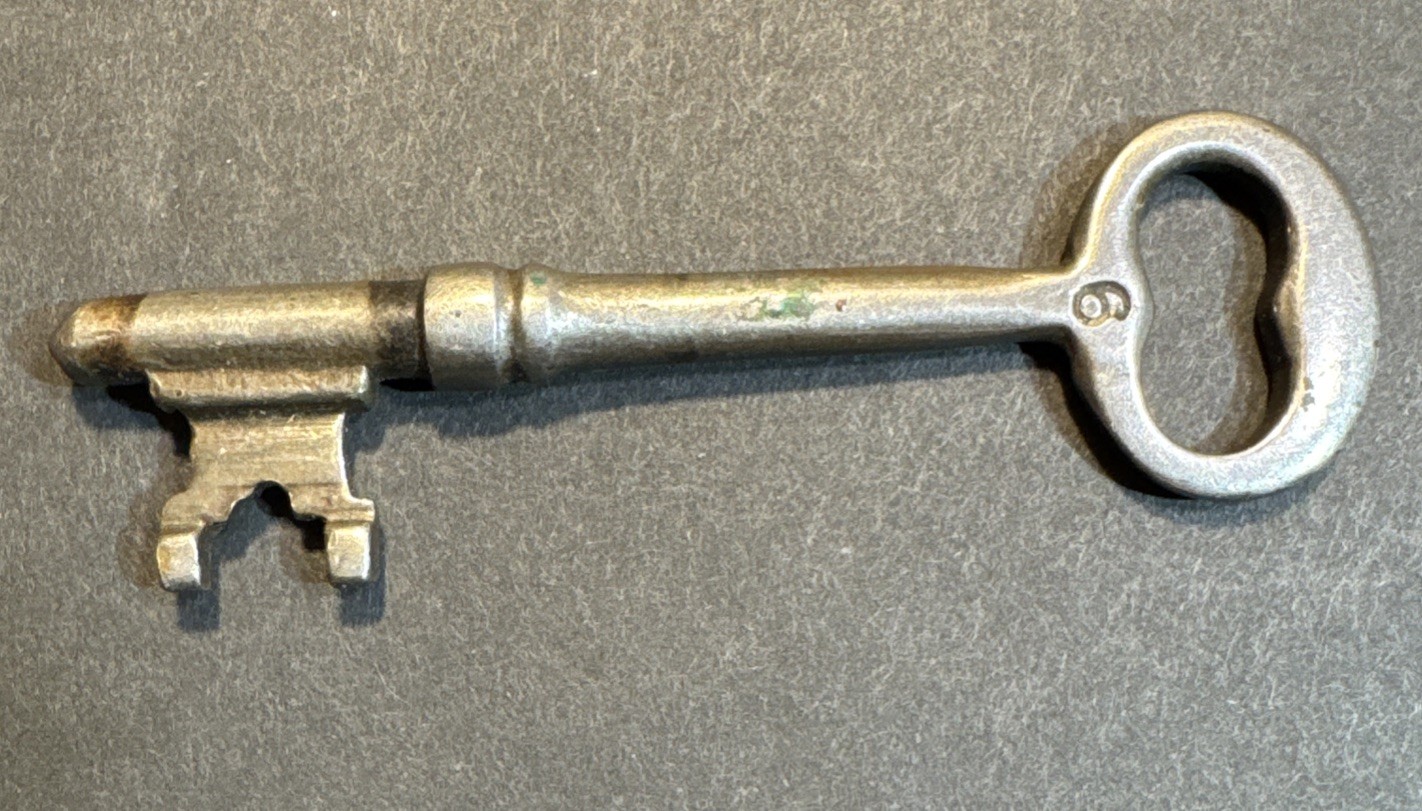 Antique No. 6 Warded Skeleton Key - Solid Barrel Replacement