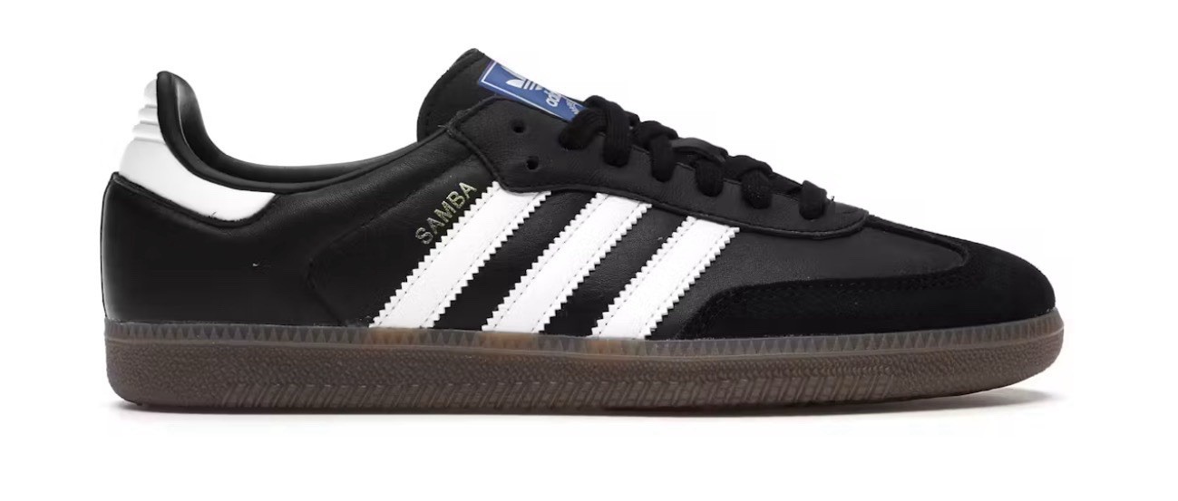 adidas Samba OG Black White Gum Leather Sneakers B75807 5 Men, 6 Women Unisex
