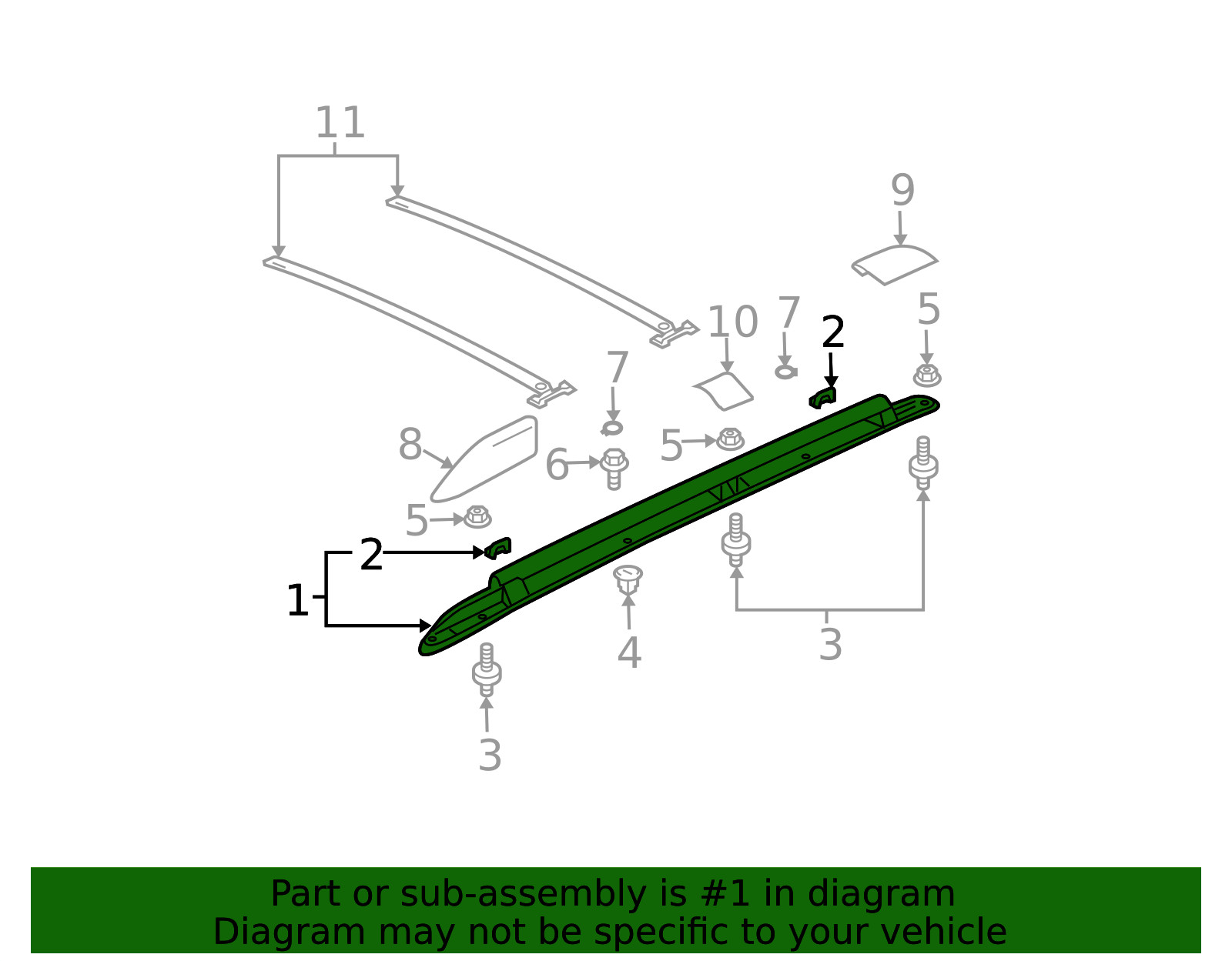 Genuine Mitsubishi Rail Assembly 7661A200