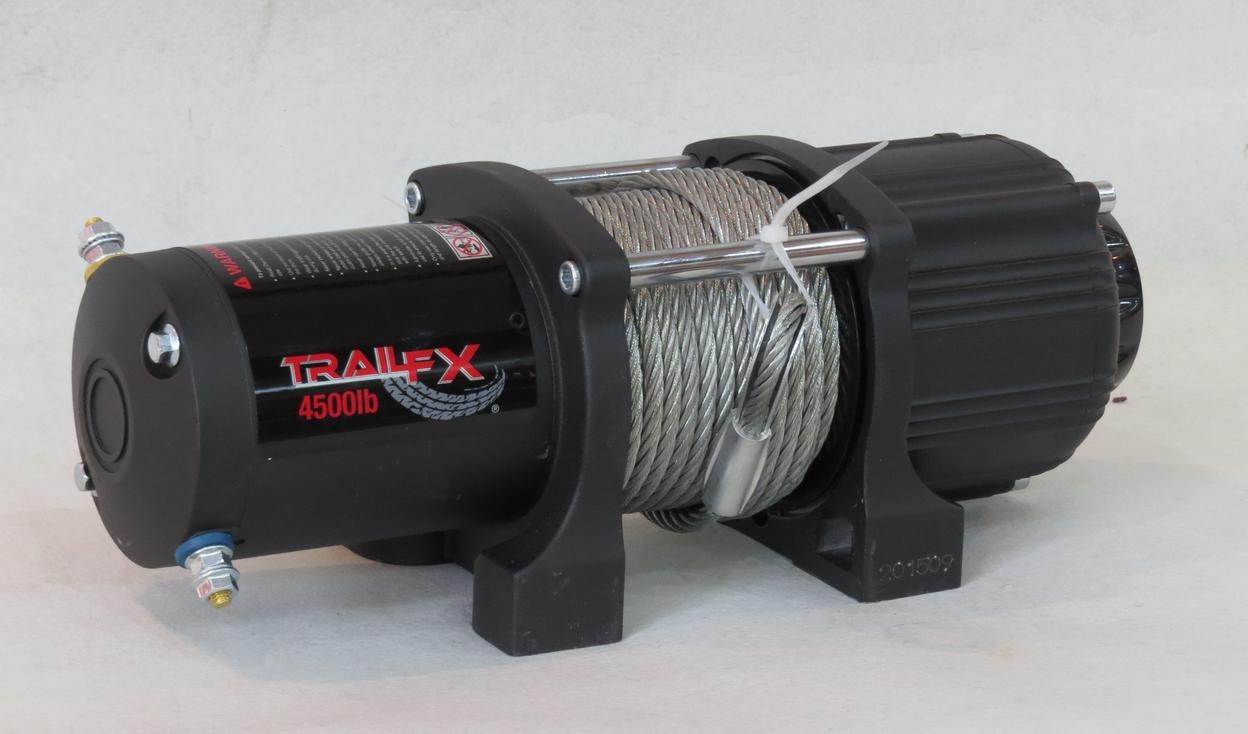 TrailFX W45B ATV/UTV Mounted 250A 4500 Lb Cap 13/64 x 40 Ft Steel Cable 4-Way Ro