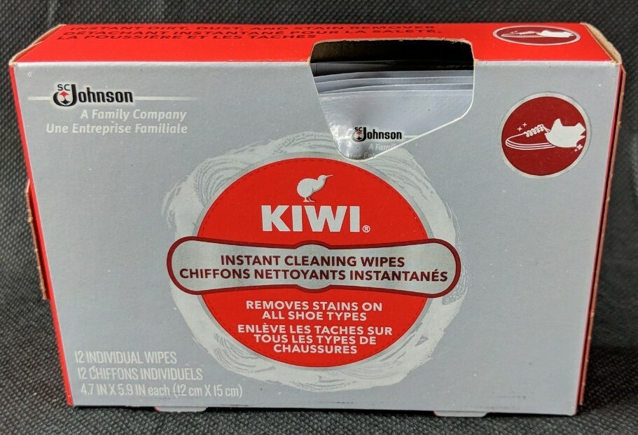 Kiwi Instant Cleaning Wipes Box of 12 Shoes Boots Sneakers Heels All Types New