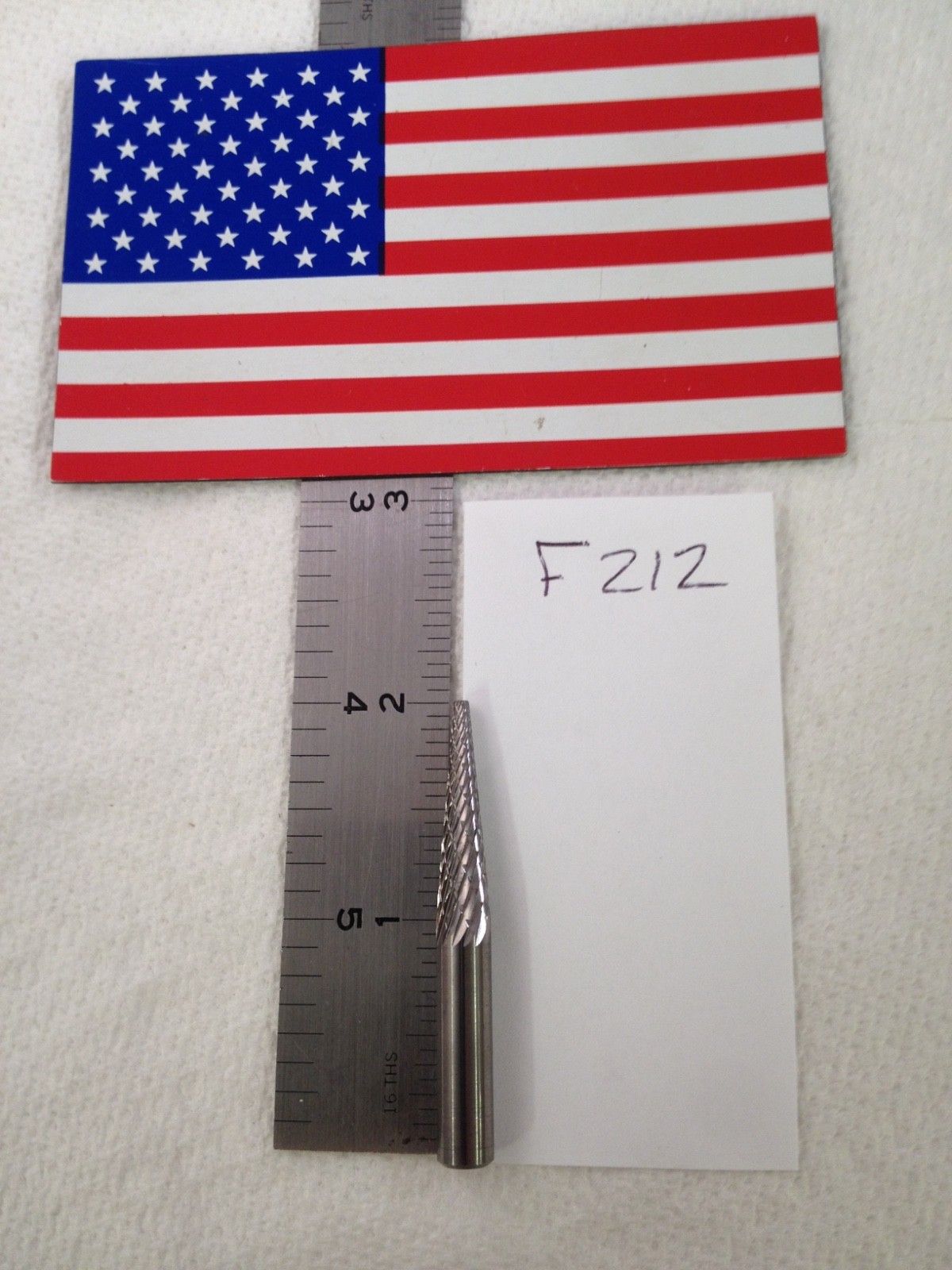 1 NEW FALCON / SGS 1/4" SHANK CARBIDE BURR SM-3 cone DOUBLE CUT. 1" LOC (F212)