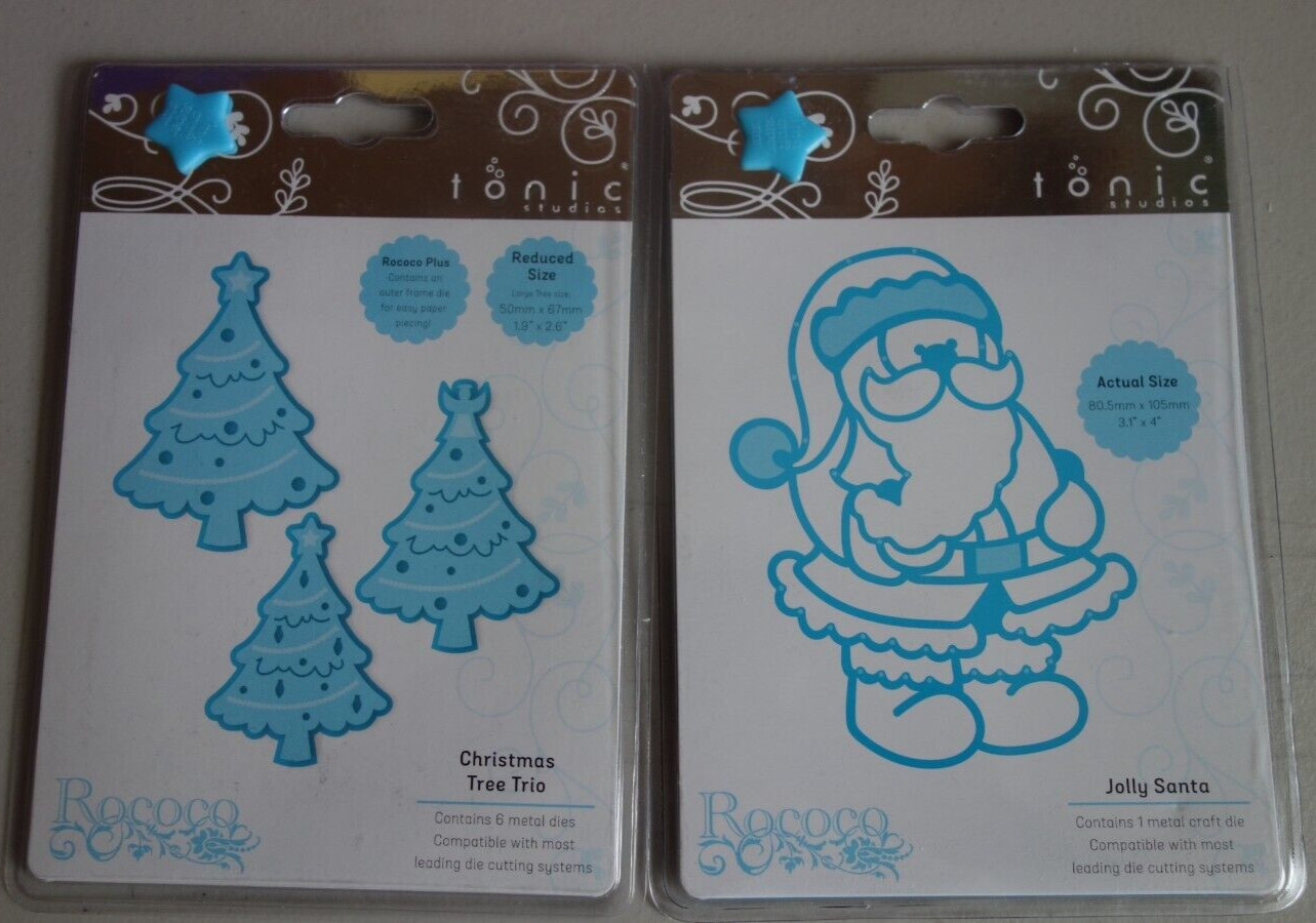 Lot Bundle  Tonic Studios Christmas  Dies Jolly Santa & Christmas Tree Trio
