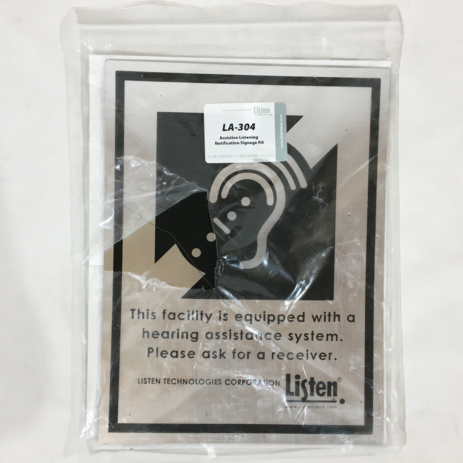 Listen Technologies LA-304 Assistive Listening Notification Signage Kit