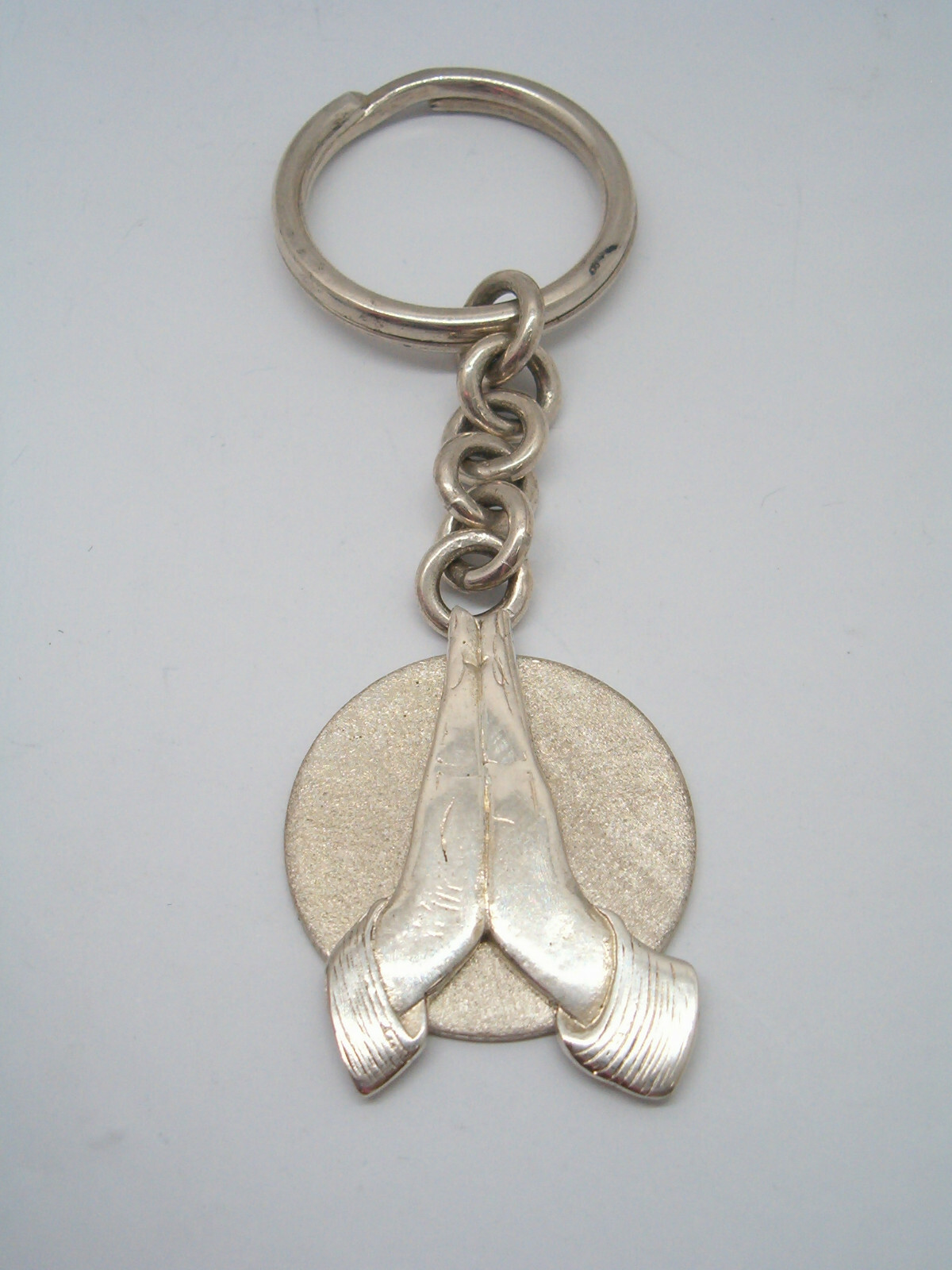 925 Silver PRAYER HANDS Keychain - Break -