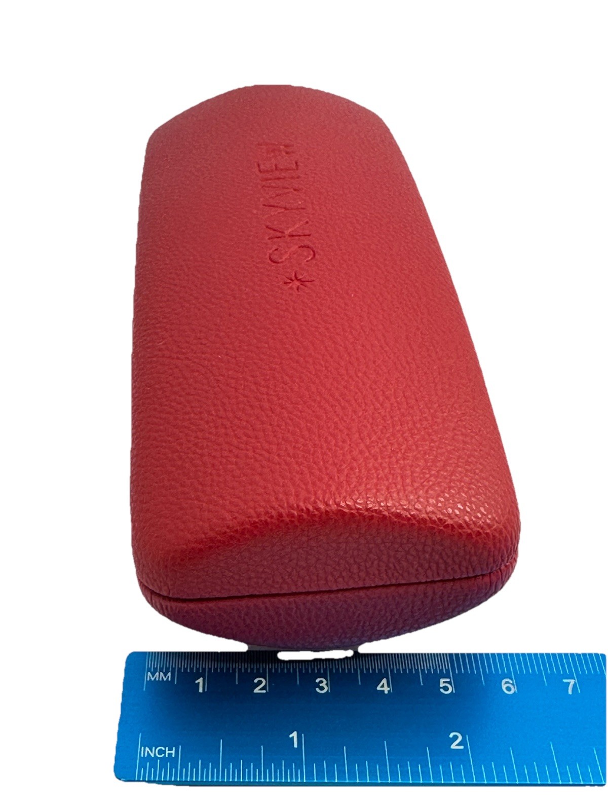 NEW Skyview Red Hard Clamshell Eyeglasses Case With Spring Hinge Cleaning Cloth