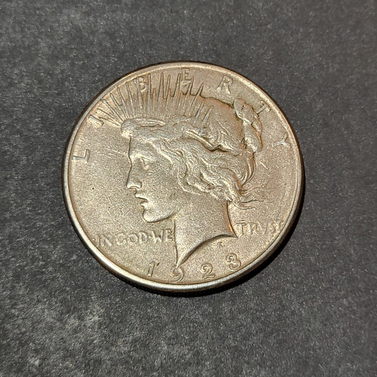 1923-S Peace Dollar 90% Silver Coin,  Circulated. San Francisco  Mint $1 NICE