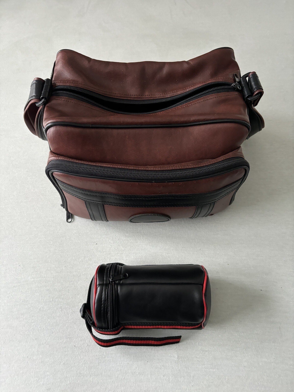 Chrome Canon AE-1 Program SLR Camera w 3 Lenses, Camera Case, Camera Bag, Filter