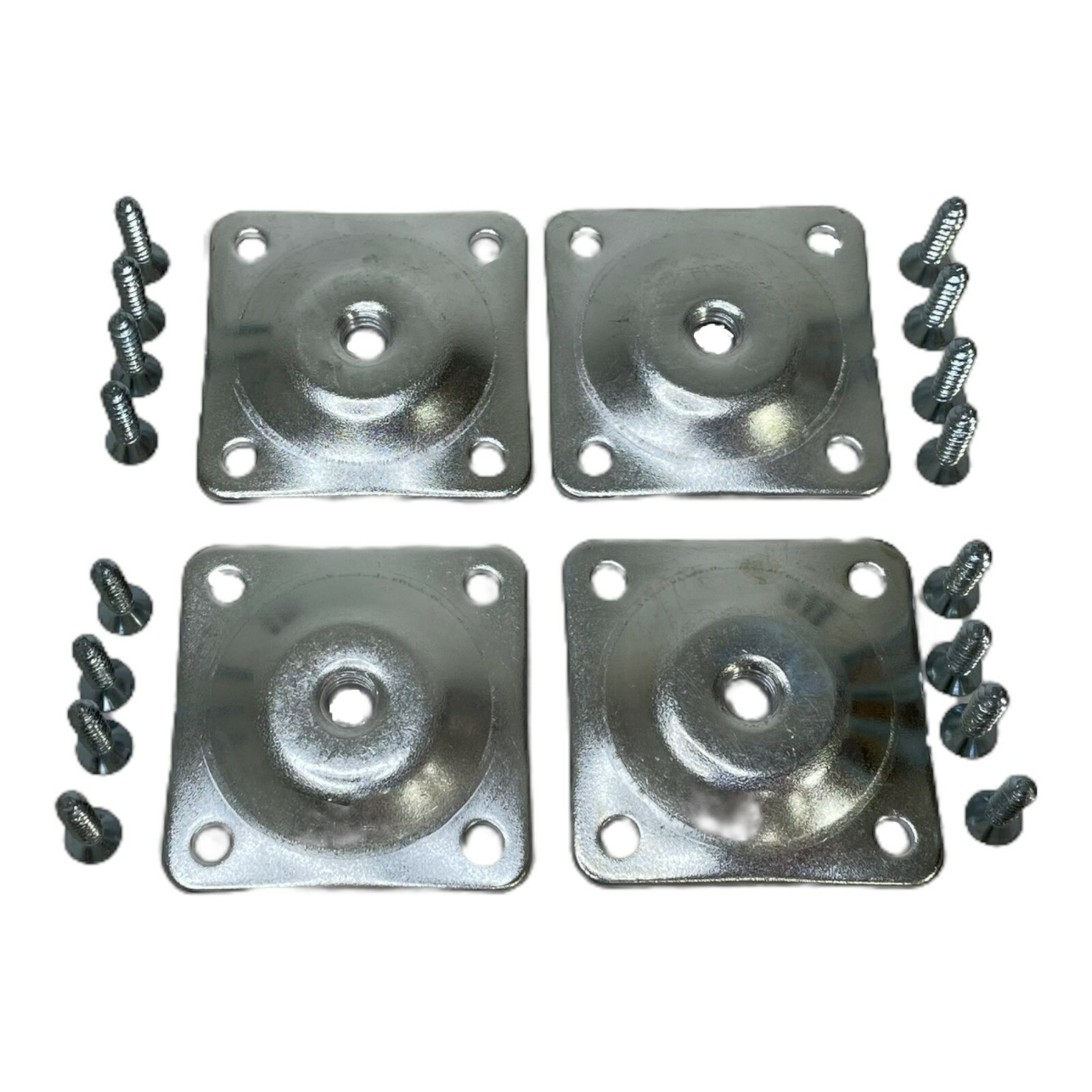ProFurnitureParts Set Of 4 - 5/16" Threaded Chrome Leg Plates With Attachment Sc