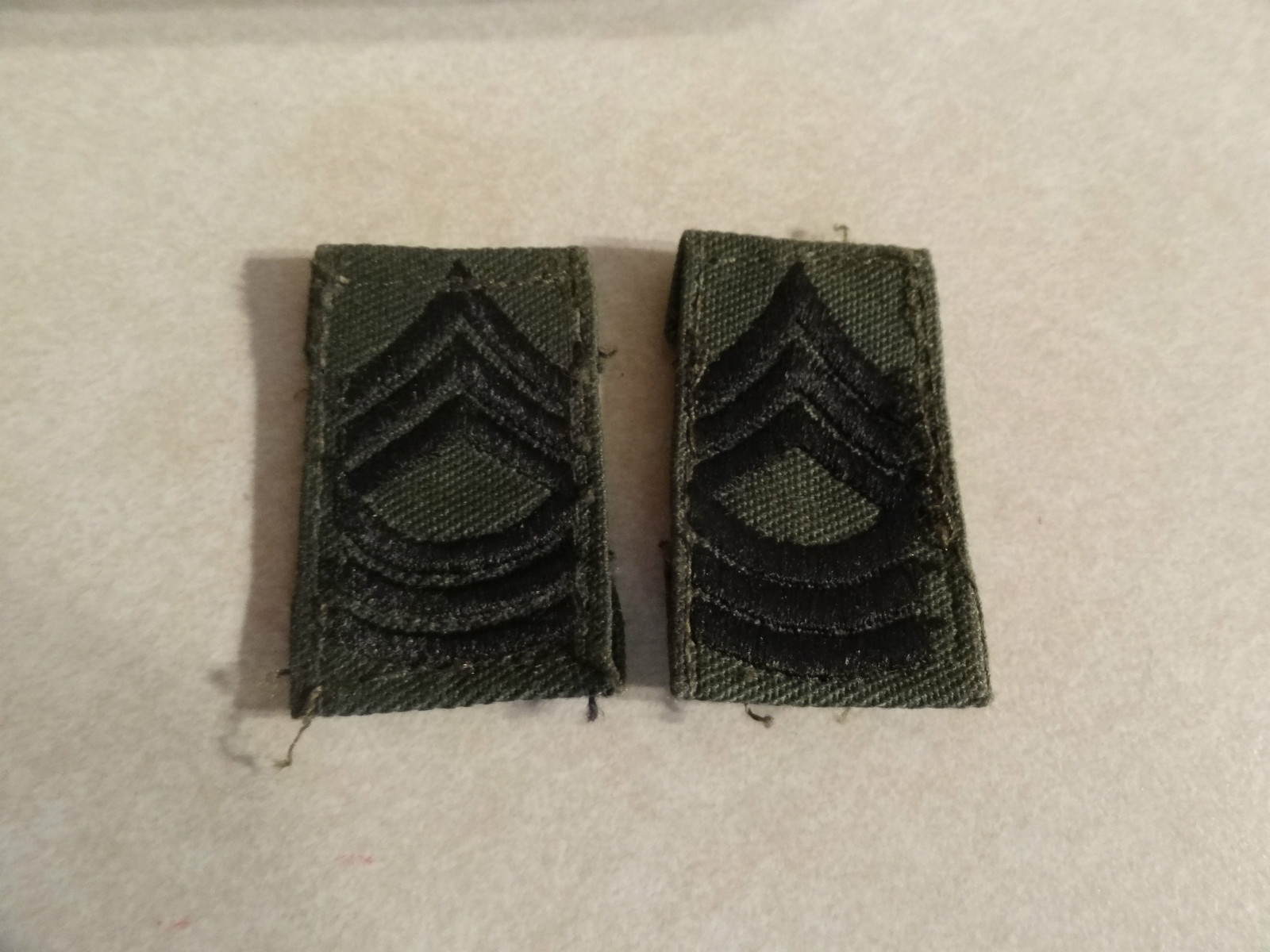 MILITARY PATCH US ARMY CLOTH RANK SET OF 2 MASTER SERGEANT E-8 SEW ON COLLAR