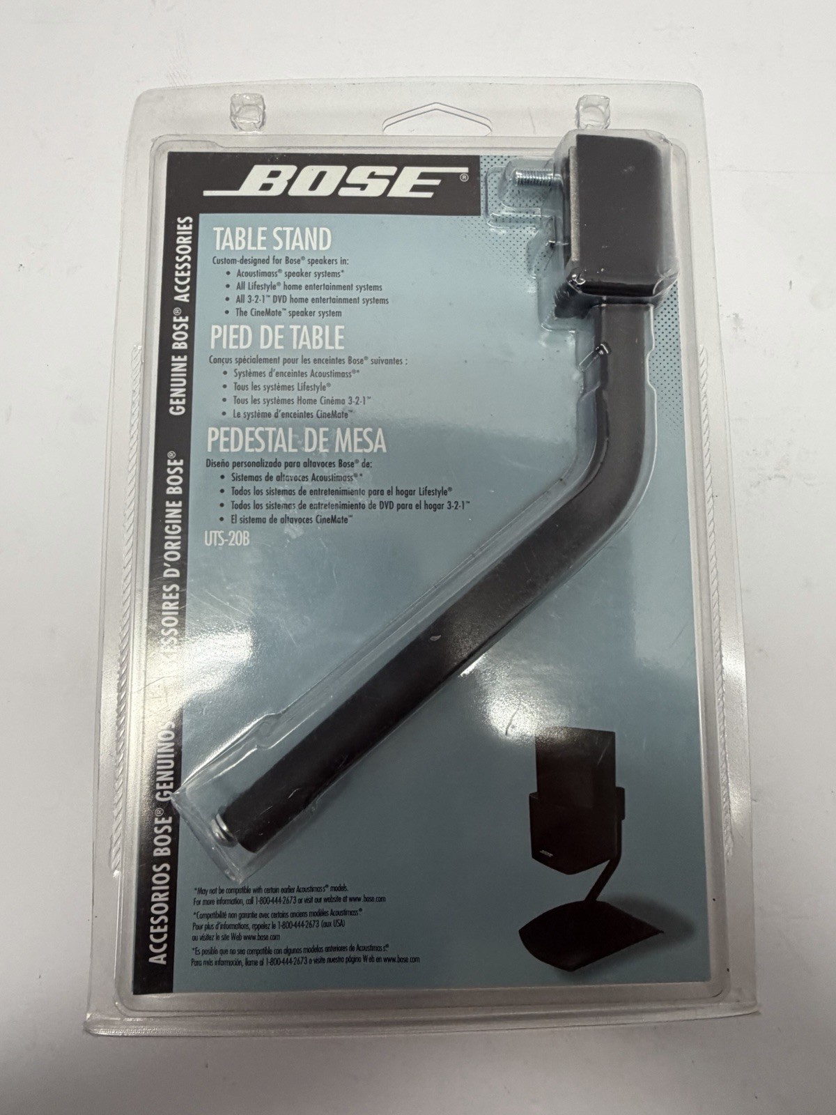 NEW Bose UTS-20B Table Speaker Stand For Lifestyle & Acoustimass Speakers