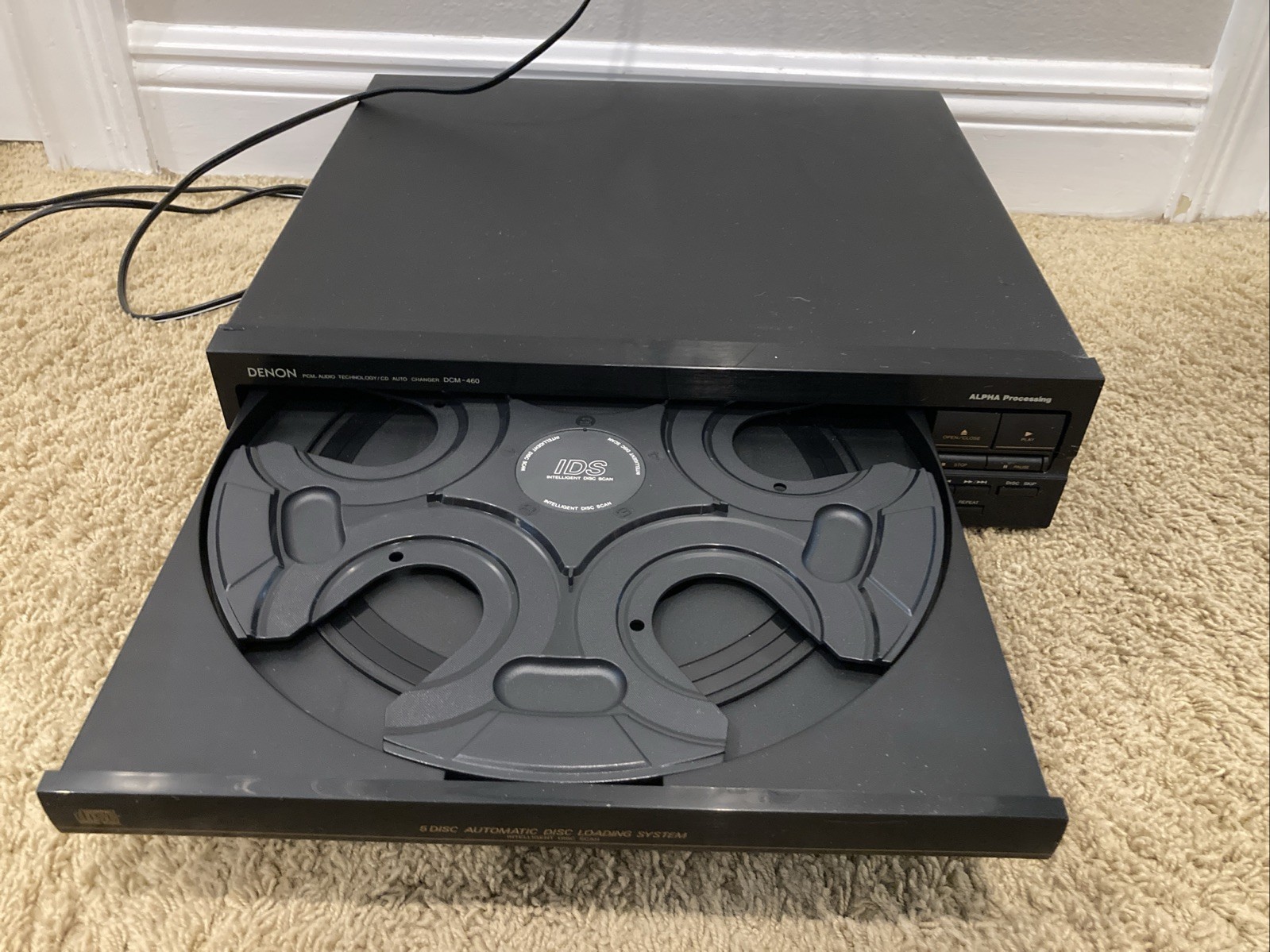 Denon DCM-460 5-CD Compact Disc Changer Alpha Processing Tested & Working!