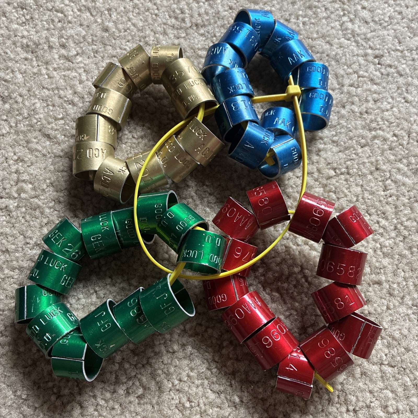 Lot Of 50 New “Good Luck” Duck Leg Bands Ducks Unlimited DU Leg Bands