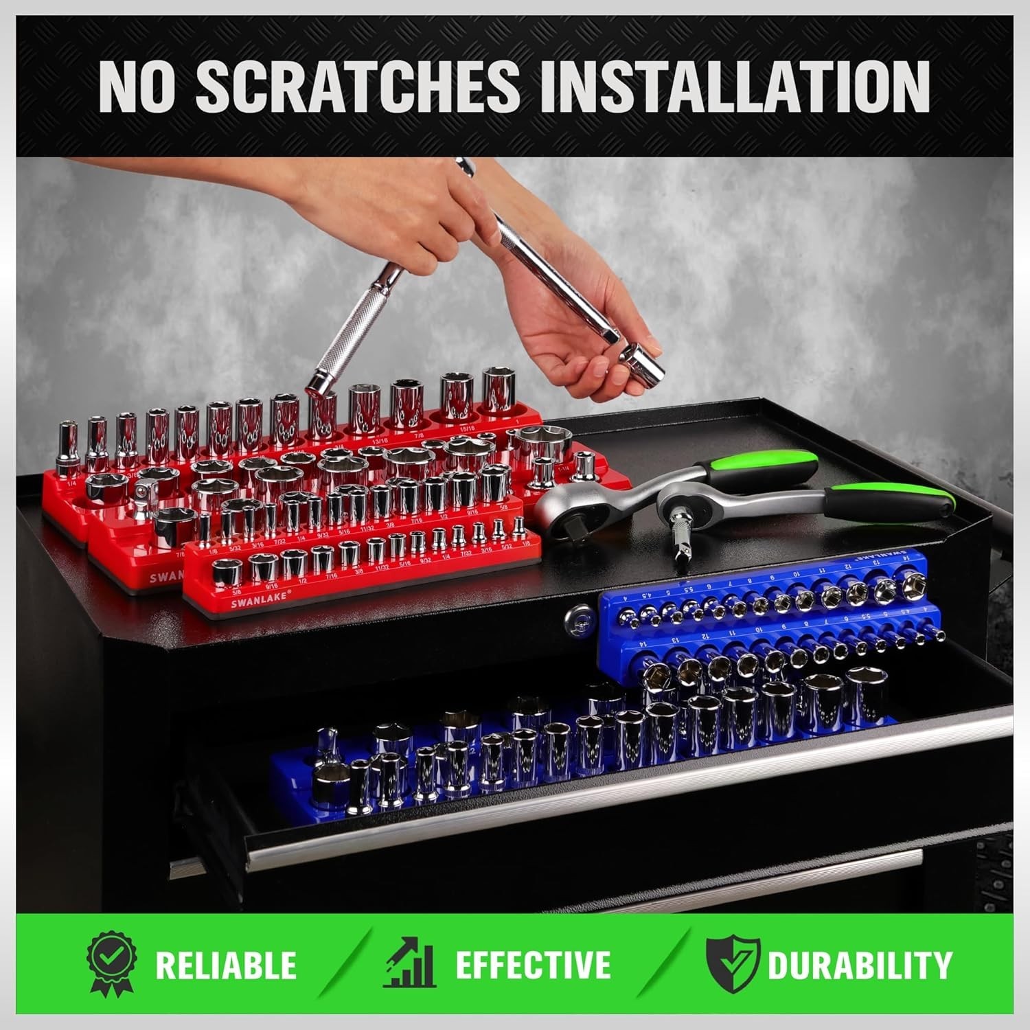 Magnetic Socket Organizer Set - Fits 143 Sockets, 6PCS Durable Design