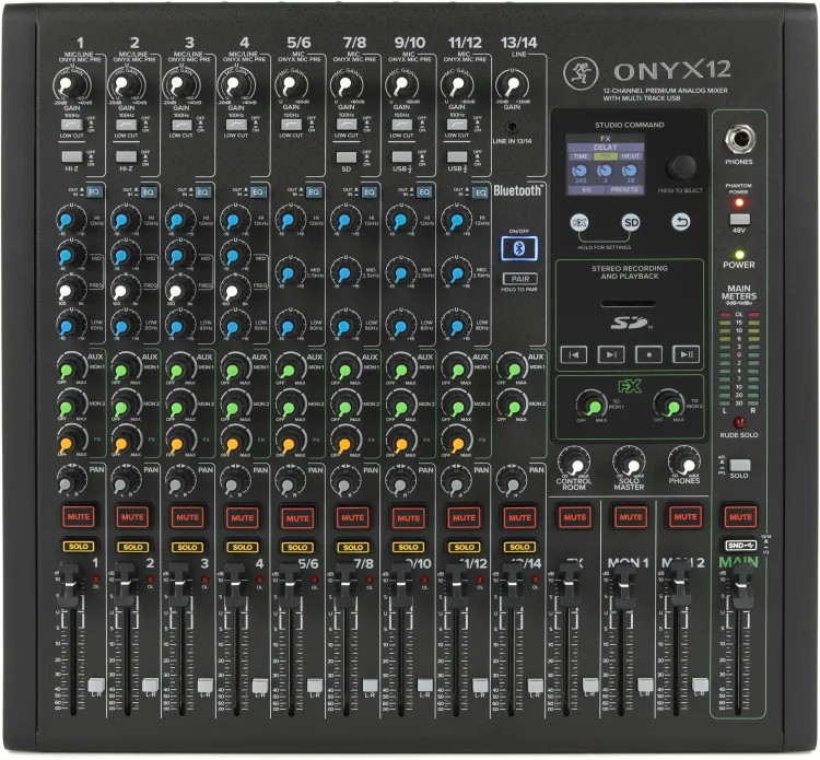 Mackie Onyx12 12-channel Analog Mixer with Multi-Track USB