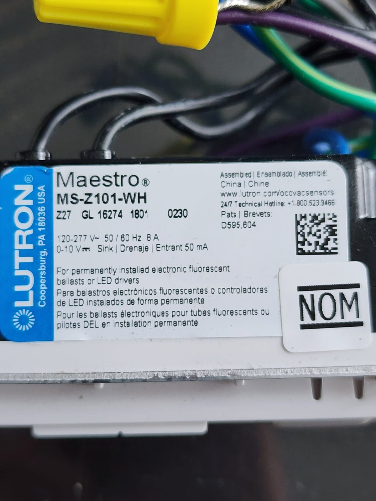 Lutron Maestro MS-Z101-WH