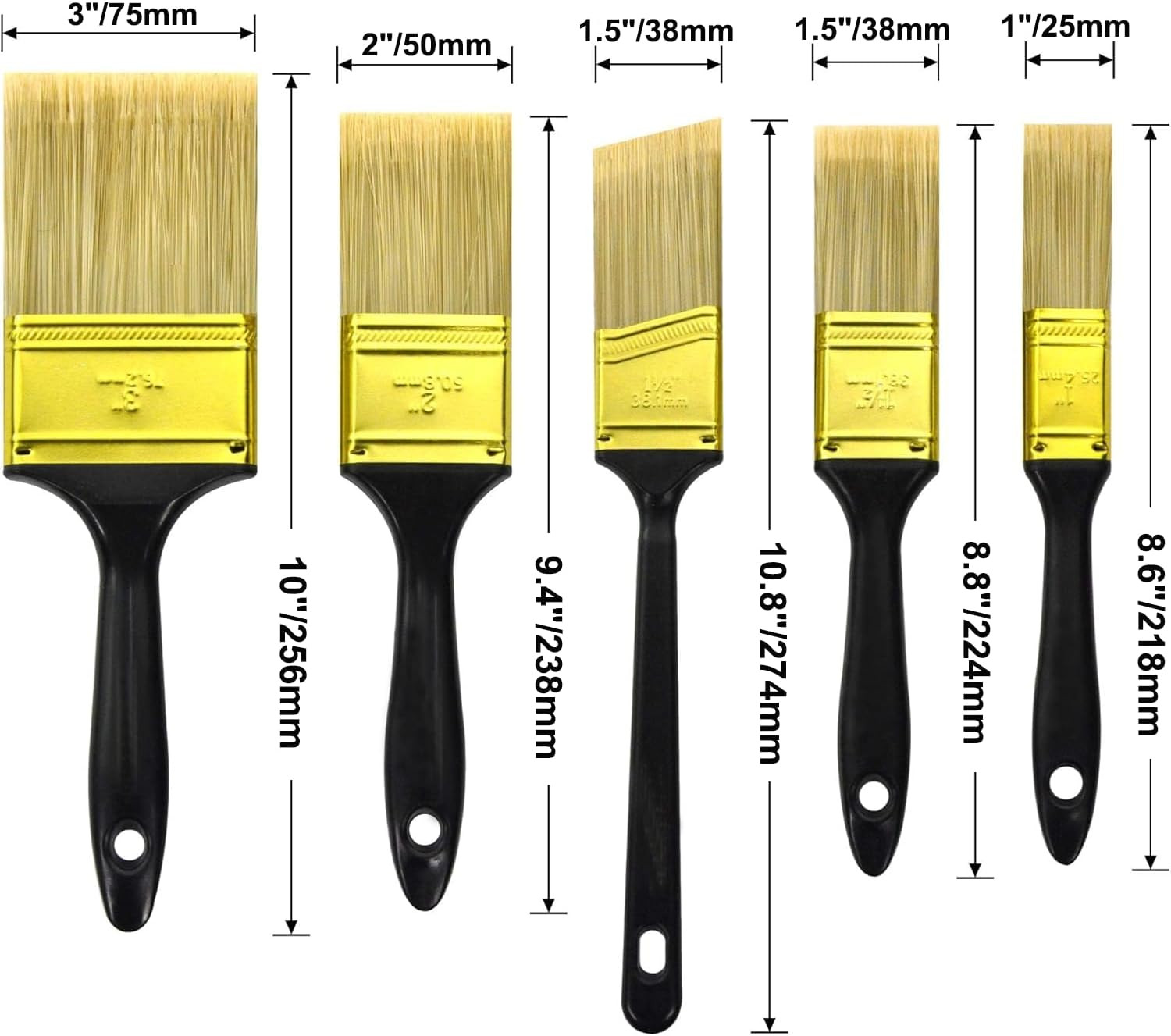 Great Paint Brushes5 PCS Paint Brush Pack Multi Use Flat Paint Brus