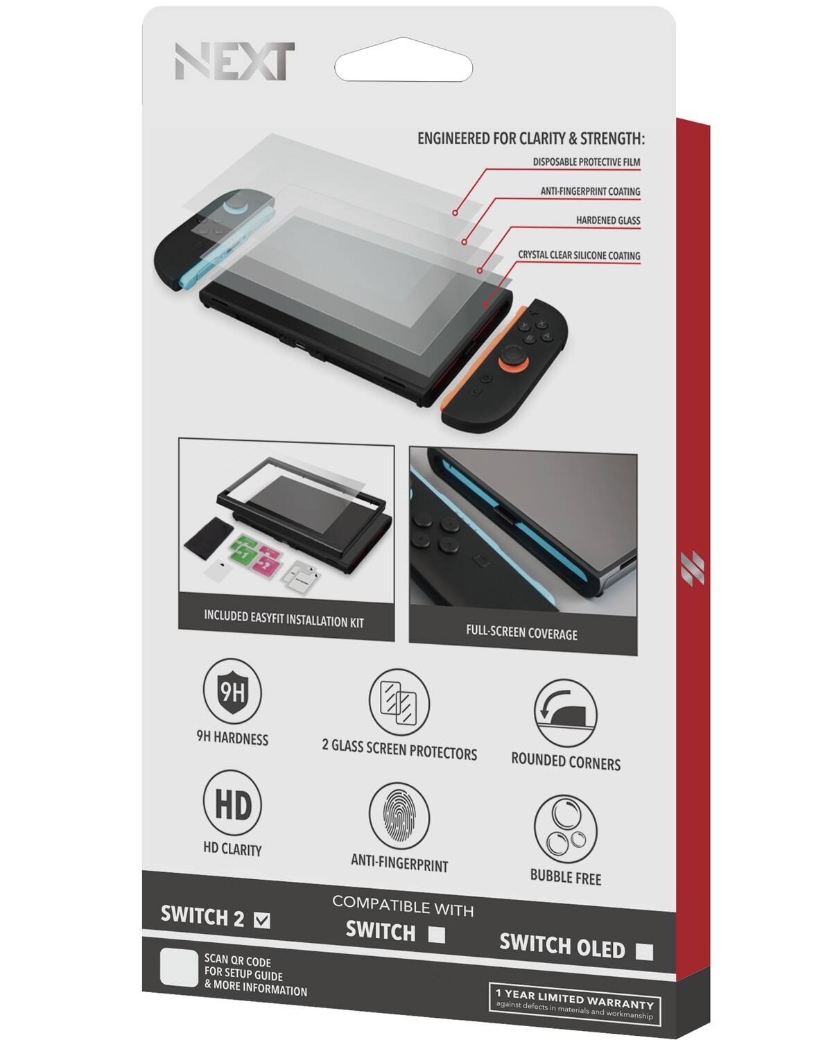 NEXT - Elite Glass Screen Protector 2-Pack for Nintendo Switch 2 - Clear