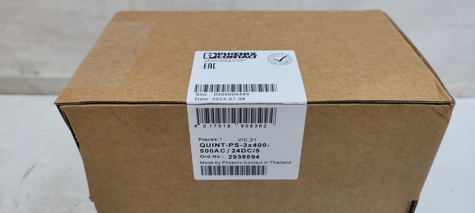 Phoenix Contact QUINT-PS-3x400-500AC/24DC/5 2938594 Power Supply NEW IN BOX
