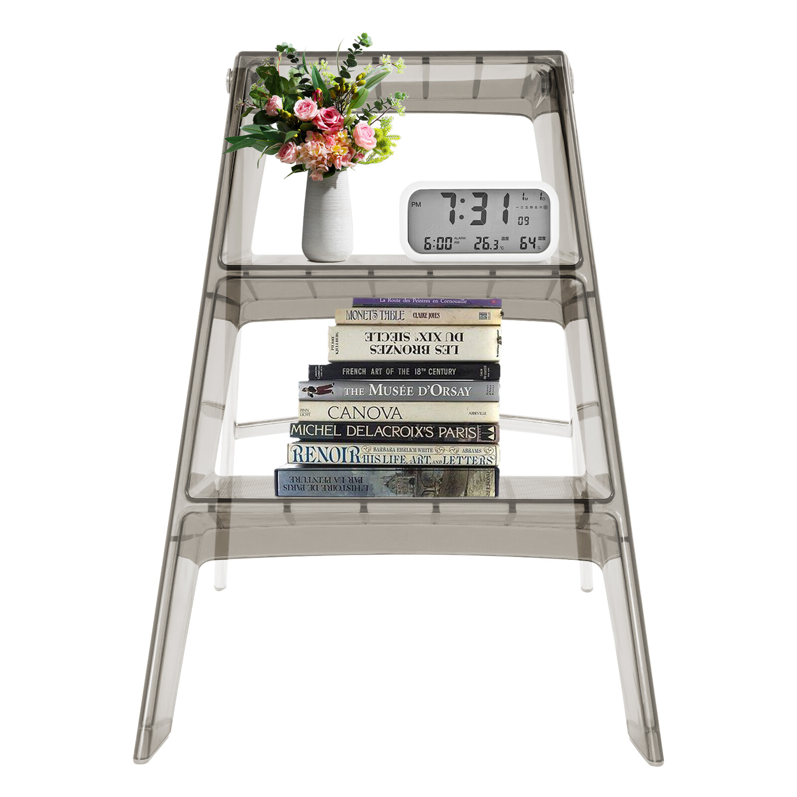 3 Step Ladder Folding Step Stool Modern Folding Step Stool for Adults 44*52*63cm