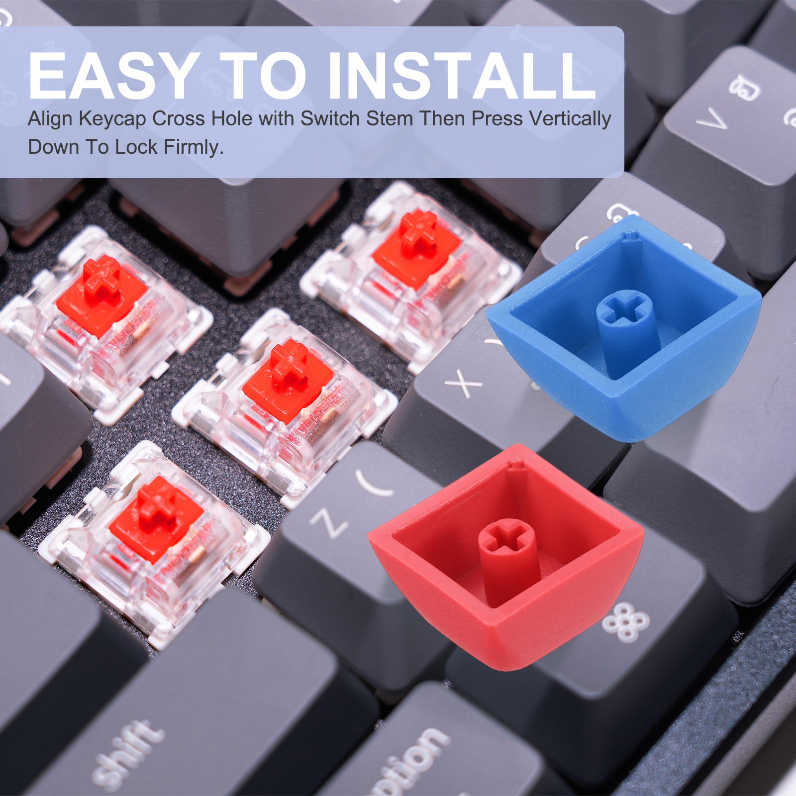 10Pcs XDA Profile Keycap Set PBT Mechanical Numeric Keypads, Red