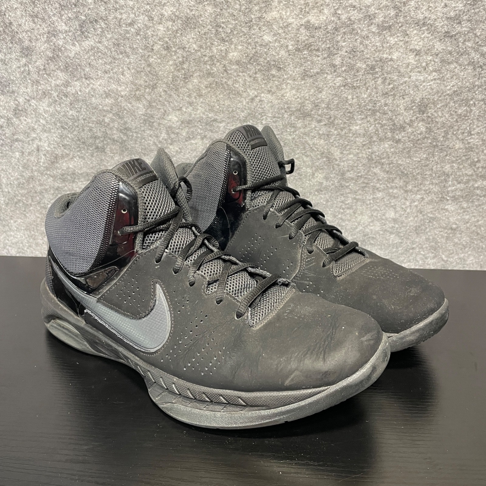 Nike Air Basketball Shoes Mens 13 Black High Top Sneakers - Visi Pro 6