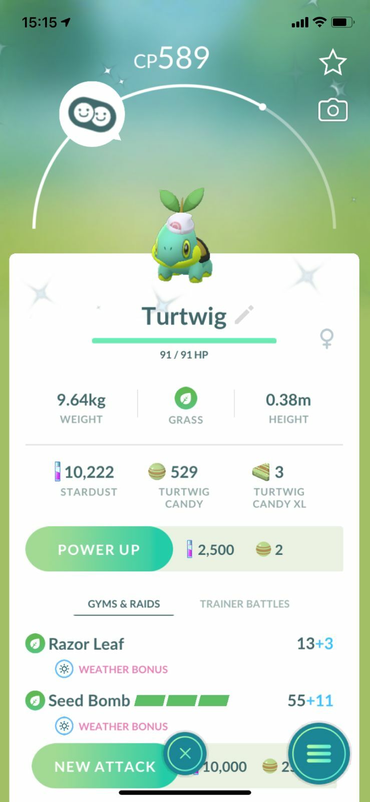 SHINY ✨ TURTWIG w/DAWN´S HAT!!! ✨ - PKMN GO!!! - NOT REGISTERED!!!