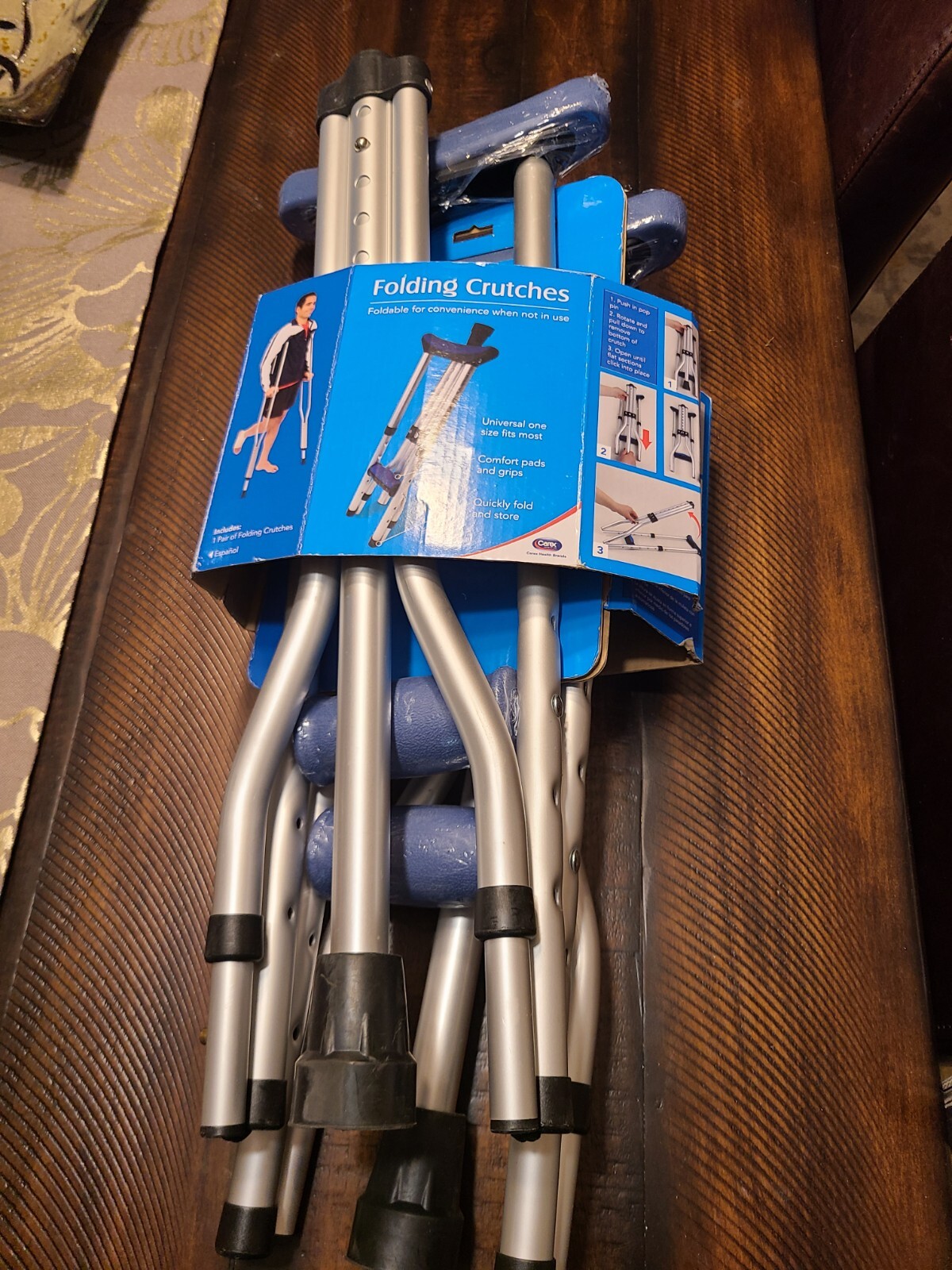 Carex Folding Crutches Universal Size A99500 Light adjustable 41" - 58"