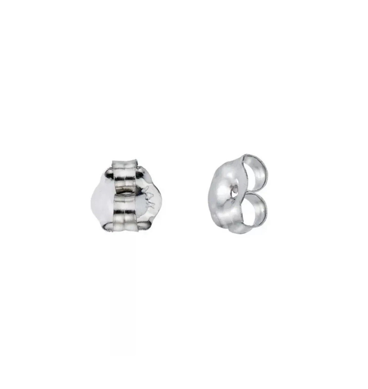 14k White Gold Replacement Earring Push Backs (2-Pair) for 0.6 mm Thick Earring