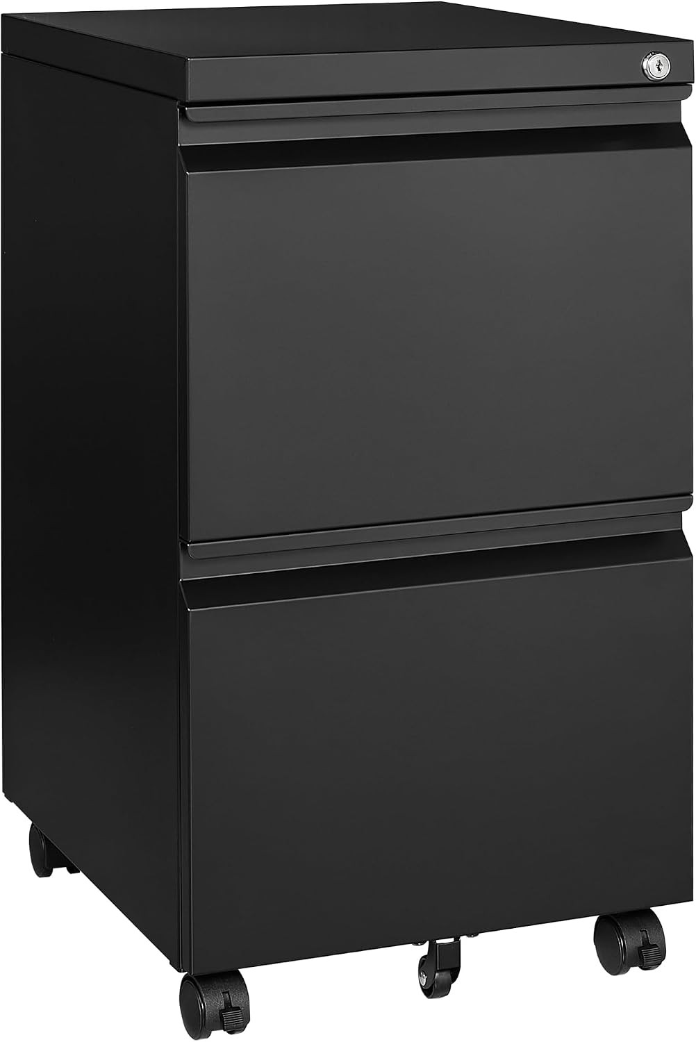 2 Drawer Mobile File Cabinet with Lock Under Desk Metal Rolling Storage Legal