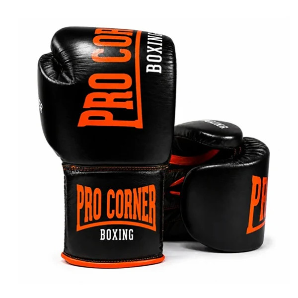 Pro Corner Boxing Leather Lace Up Gloves
