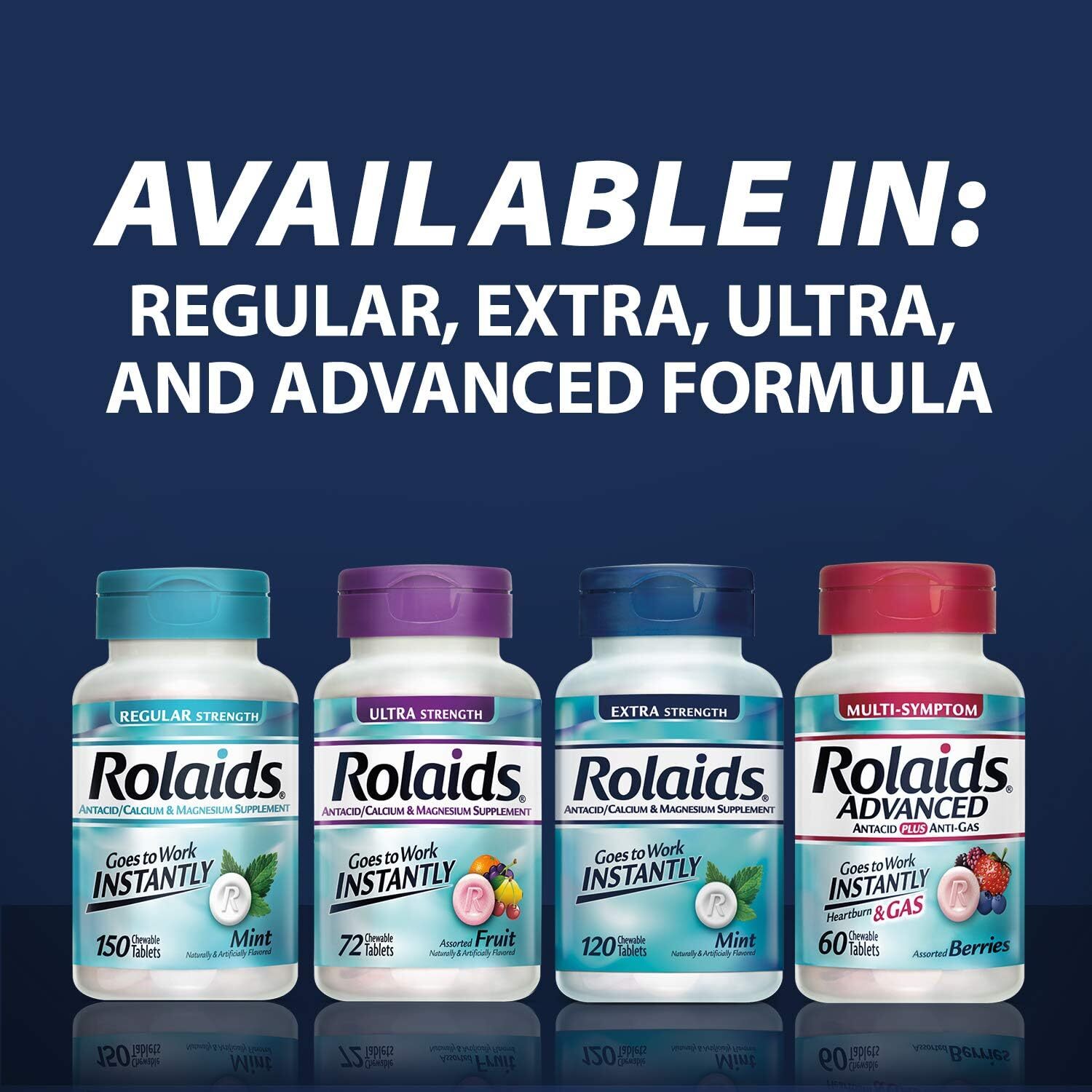 tRolaids Extra Strength Antacid, 96 Chewable Tablets, Mint Flavor, Extra Stre...