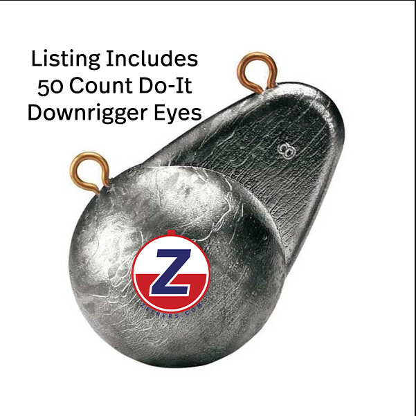 LF 3427 Do-It Downrigger Ball Mold includes 50 Wire Eyes - 1 cavity 12lb. weight